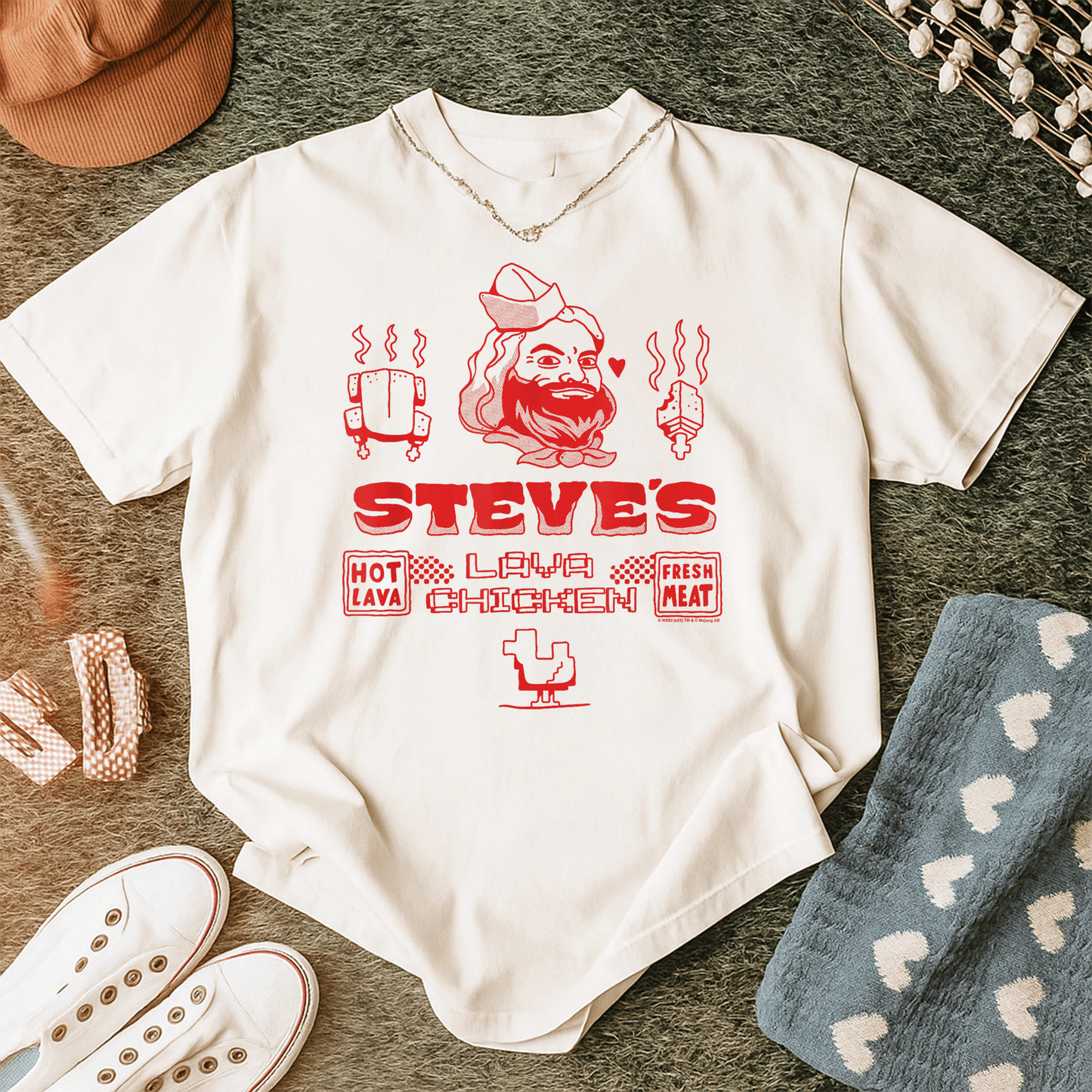 Minecraft Movie Steve's Lava Chicken Restaurant Logo T-Shirt - Fun Graphic Tee for Gamers and Fans of Steve's Adventures - 12