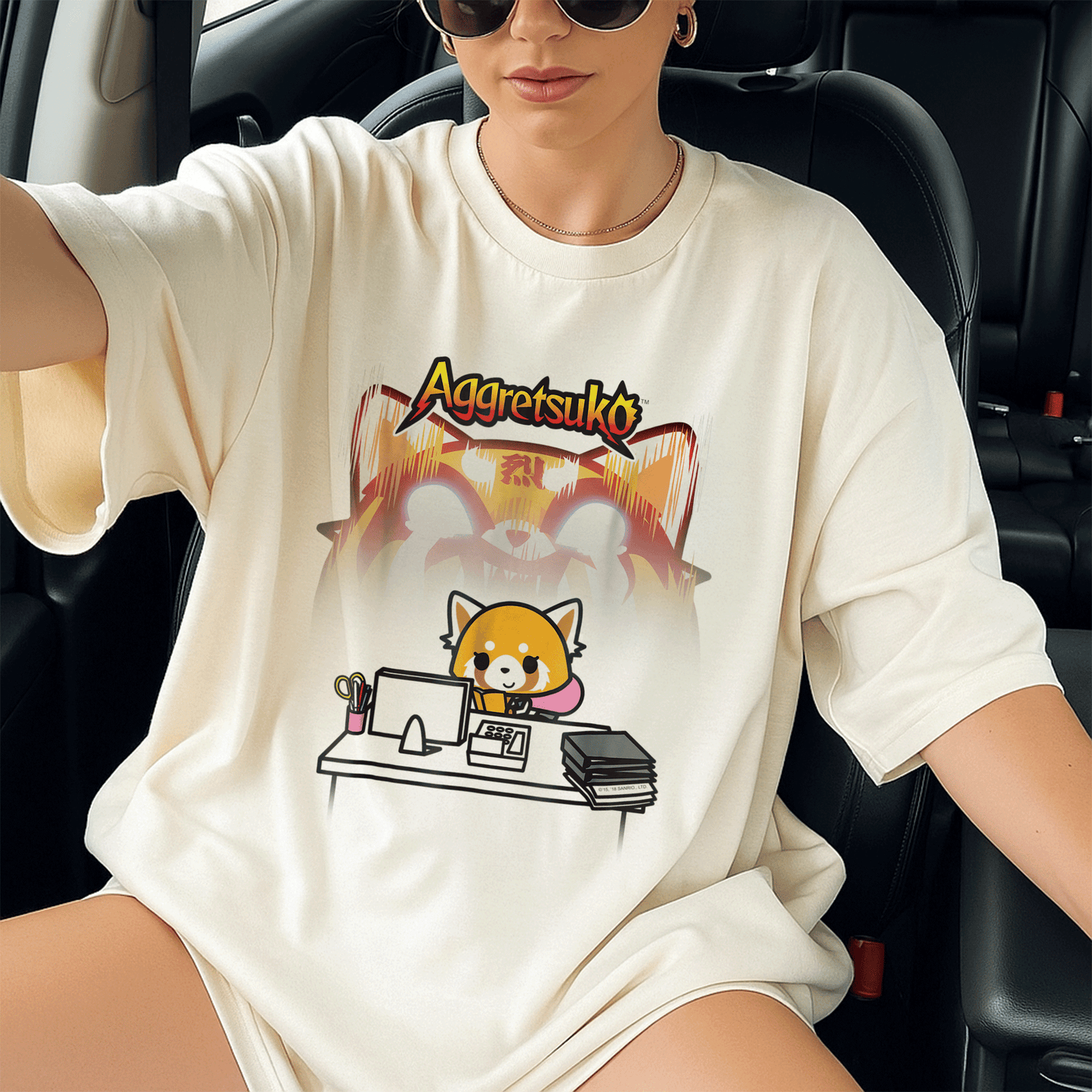 Aggretsuko Secret Rage Tee Shirt - Adorable Anime Design Featuring Raging Red Panda for Fun and Stylish Casual Wear - 13