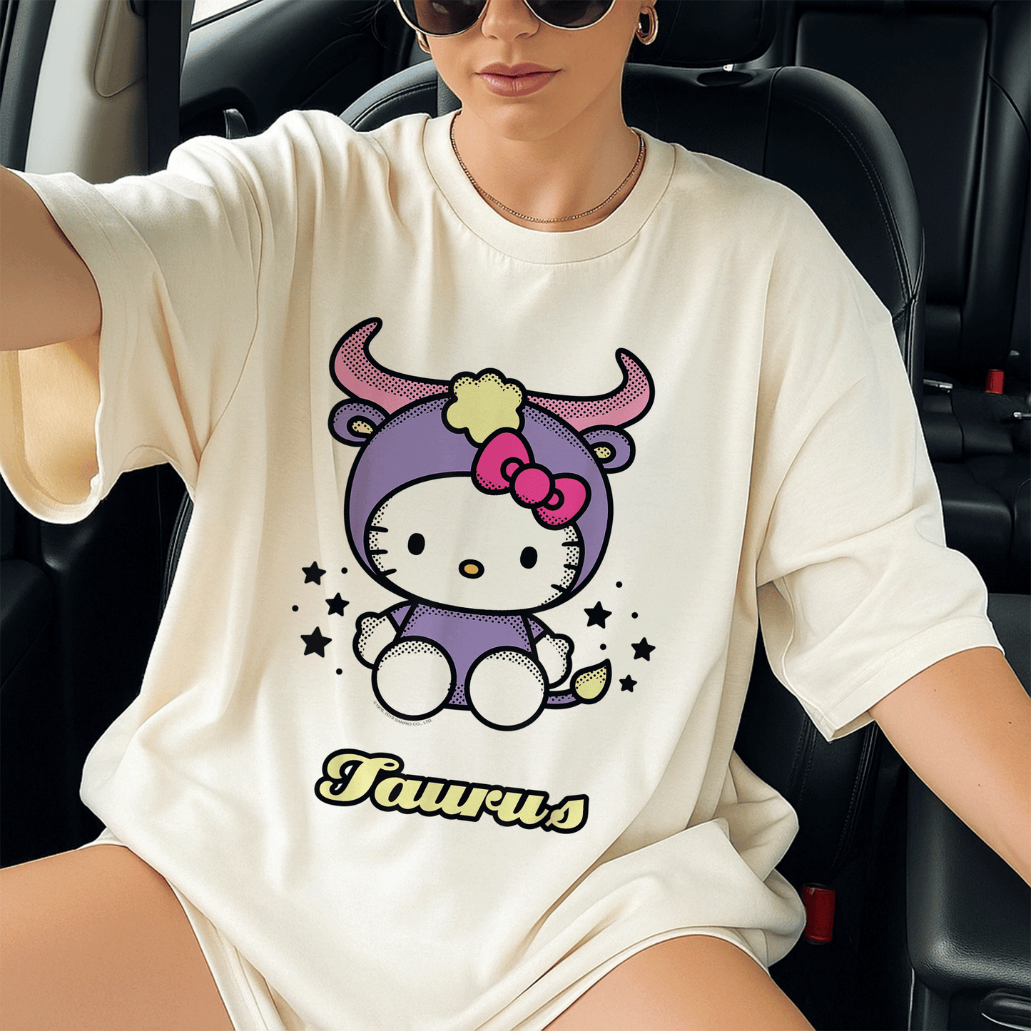 Cute Hello Kitty Taurus Tee Shirt Celebrate Your Zodiac Sign with Adorable Hello Kitty Graphics Perfect for Taurus Fans - 13