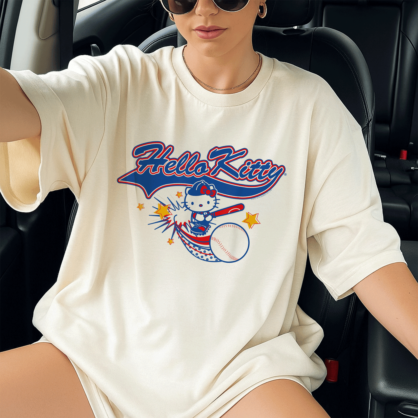 Cute Hello Kitty Home Run Baseball Softball Tee Shirt for Kids and Adults Perfect for Game Day and Sports Fans - 13