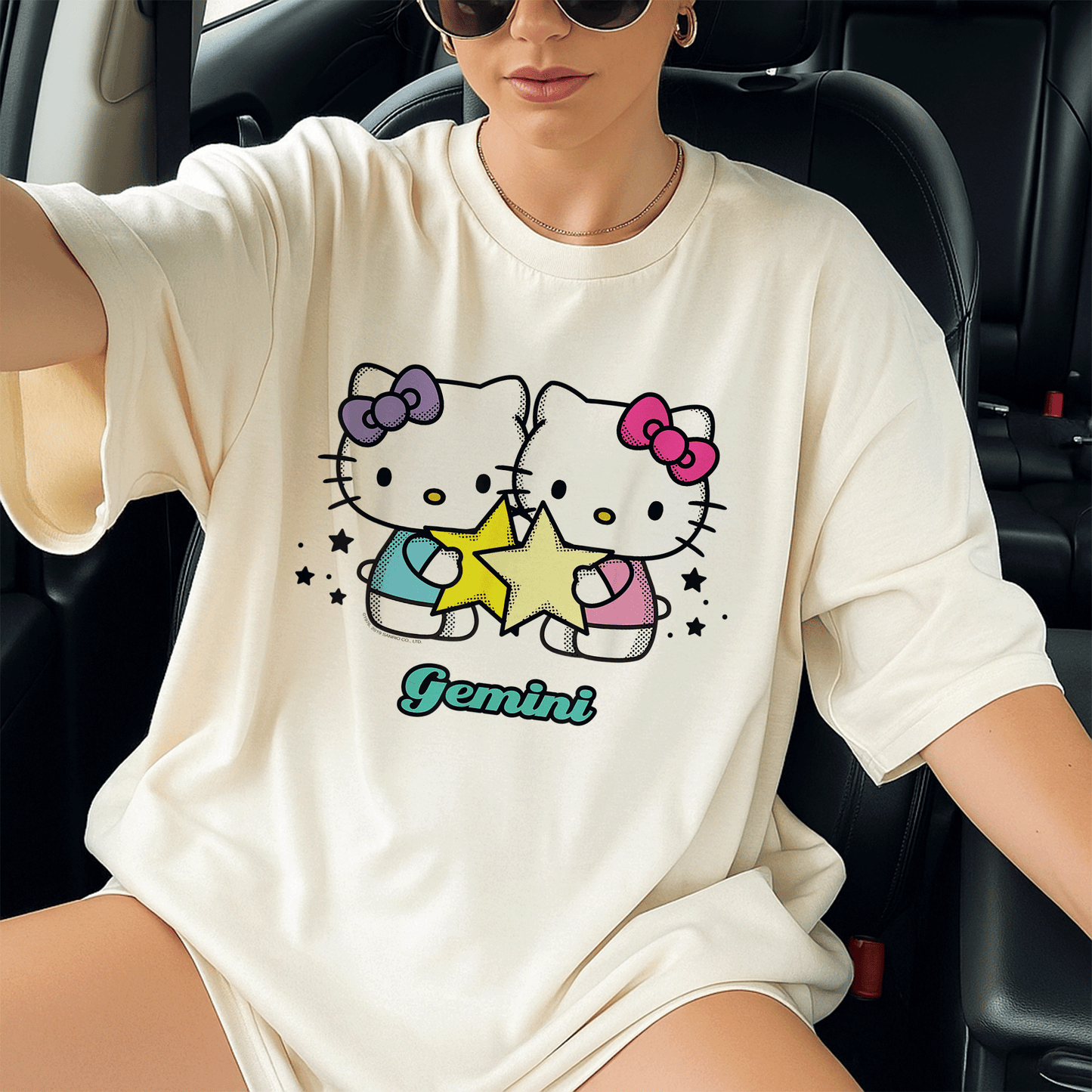 Cute Hello Kitty Gemini Zodiac Tee Shirt | Adorable Graphic Design for Astrology Lovers | Perfect Gift for Gemini Fans - 13