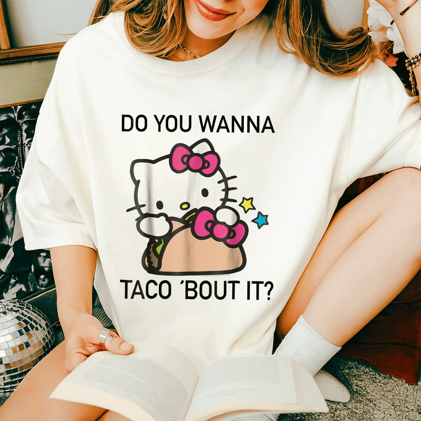 Hello Kitty Taco Bout It Tee Shirt Cute and Fun Graphic Tee for Cat Lovers and Foodies Perfect Gift for Kids and Adults - 14