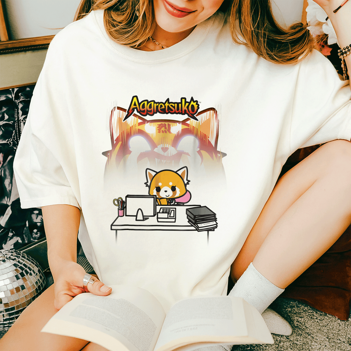Aggretsuko Secret Rage Tee Shirt - Adorable Anime Design Featuring Raging Red Panda for Fun and Stylish Casual Wear - 14