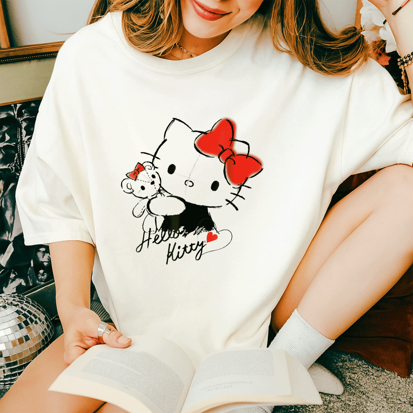 Cute Hello Kitty and Tiny Chum Graphic Tee for Kids - Adorable Characters in a Fun Design Perfect for Everyday Wear - 14