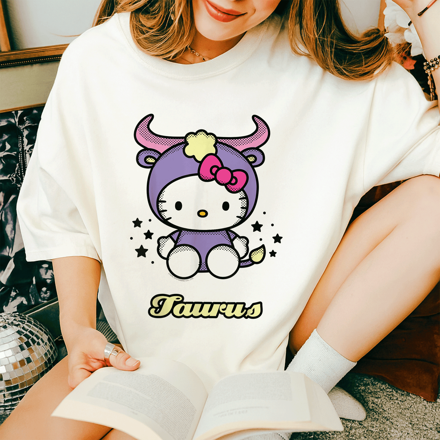 Cute Hello Kitty Taurus Tee Shirt Celebrate Your Zodiac Sign with Adorable Hello Kitty Graphics Perfect for Taurus Fans - 14