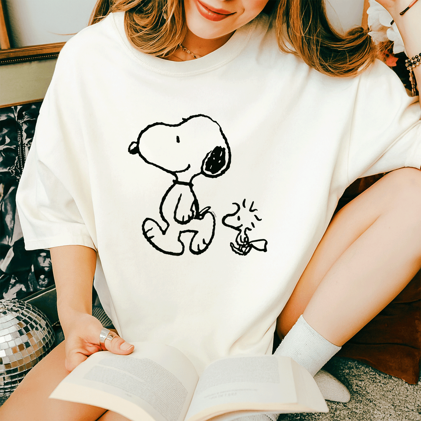 Snoopy and Woodstock Walk T-Shirt - Fun Peanuts Graphic Tee for Fans of Classic Cartoon Characters and Supporters of Friendship - 14