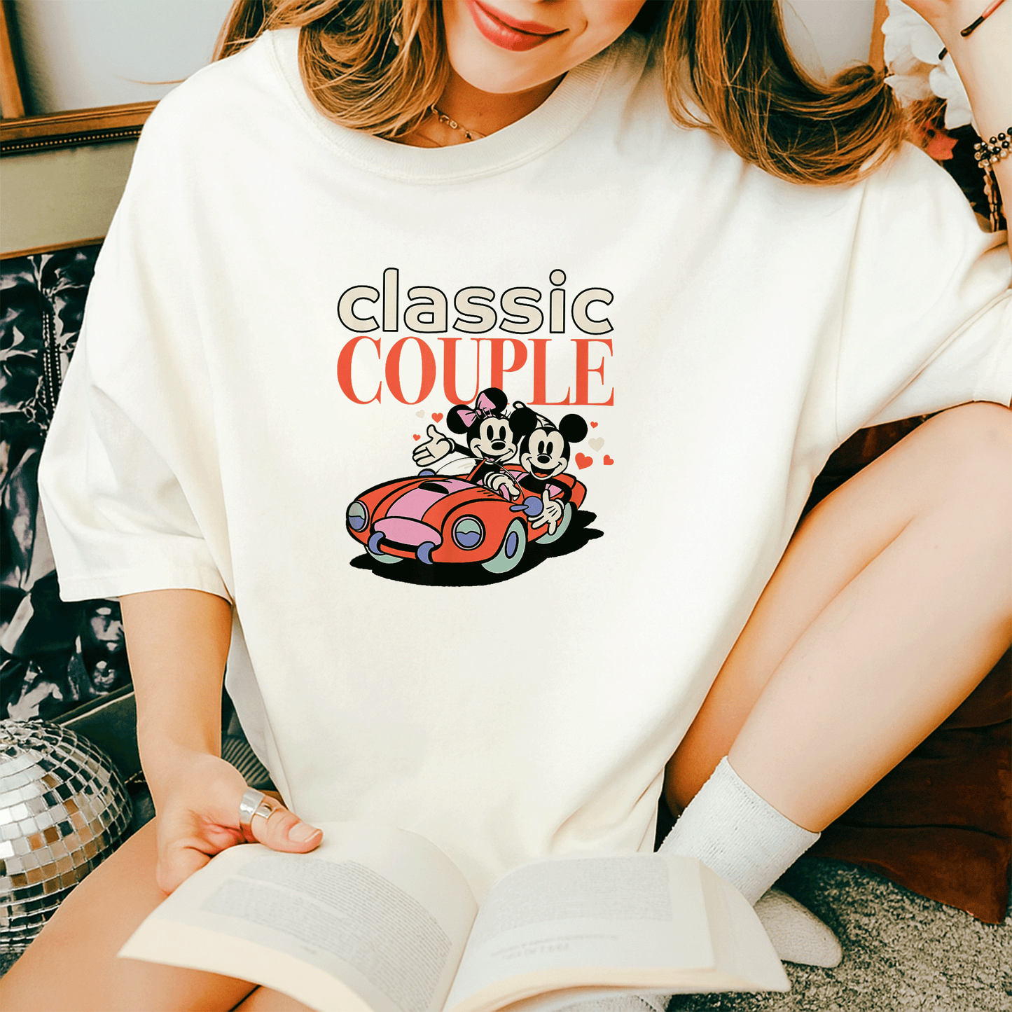 Cute Amazon Essentials Mickey and Minnie Valentine's Day Classic Couple T-Shirt for Couples Celebrating Love in Style - 14