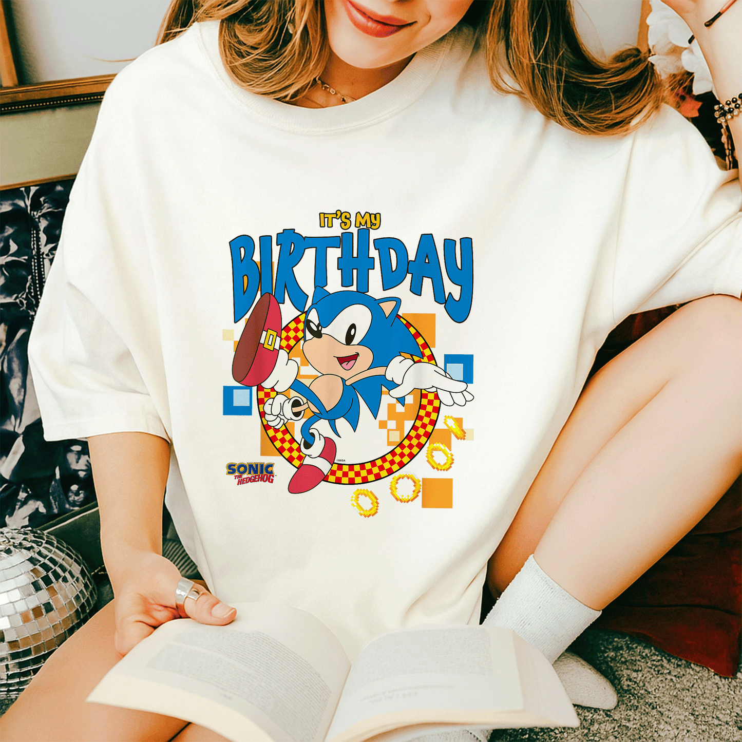 Sonic the Hedgehog Birthday T-Shirt for Kids - Fun Cheerful Design Perfect for Party Celebrations and Special Days - 14