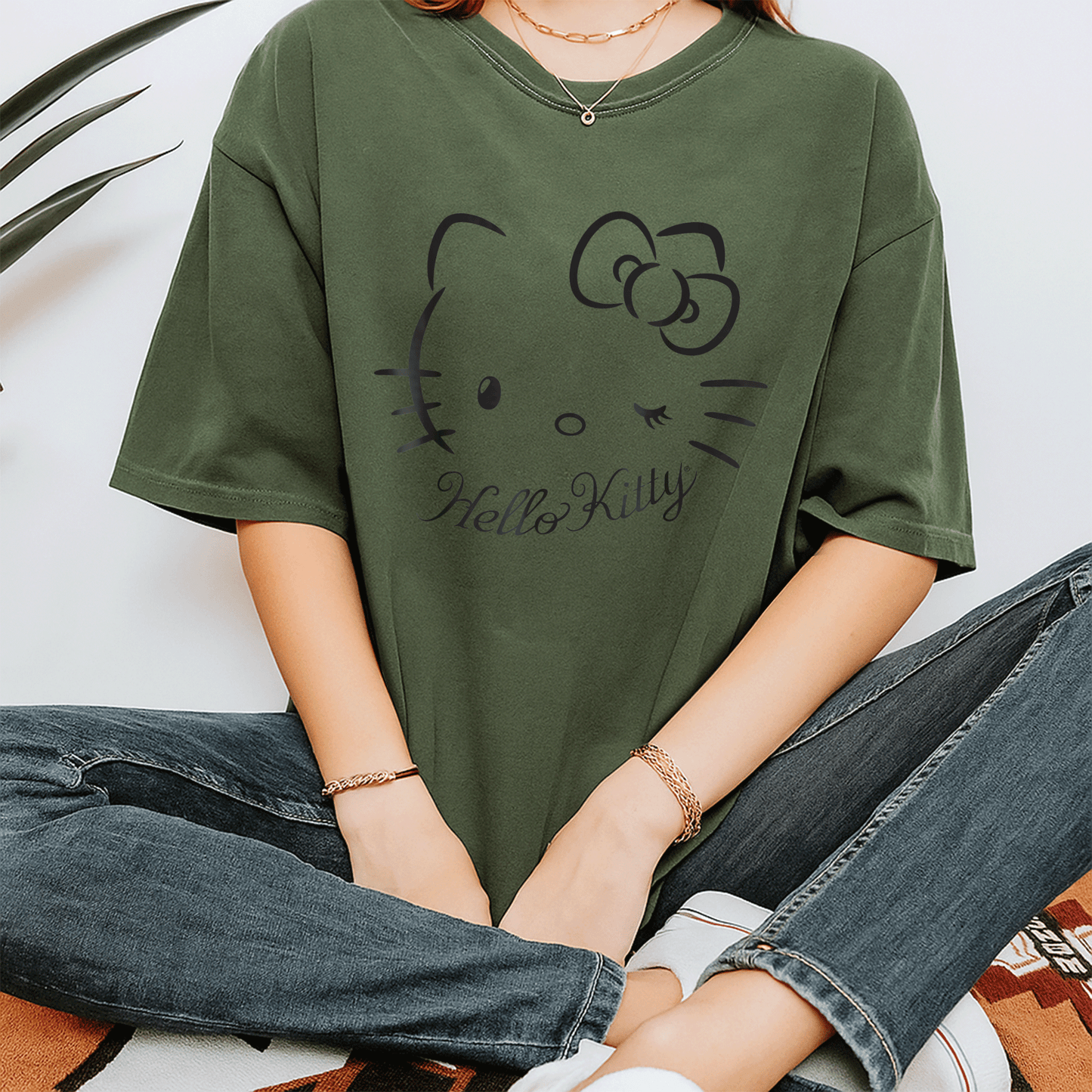 Charming Hello Kitty Winking Tee Shirt for Kids and Adults - Cute and Playful Design Perfect for Everyday Wear - 7