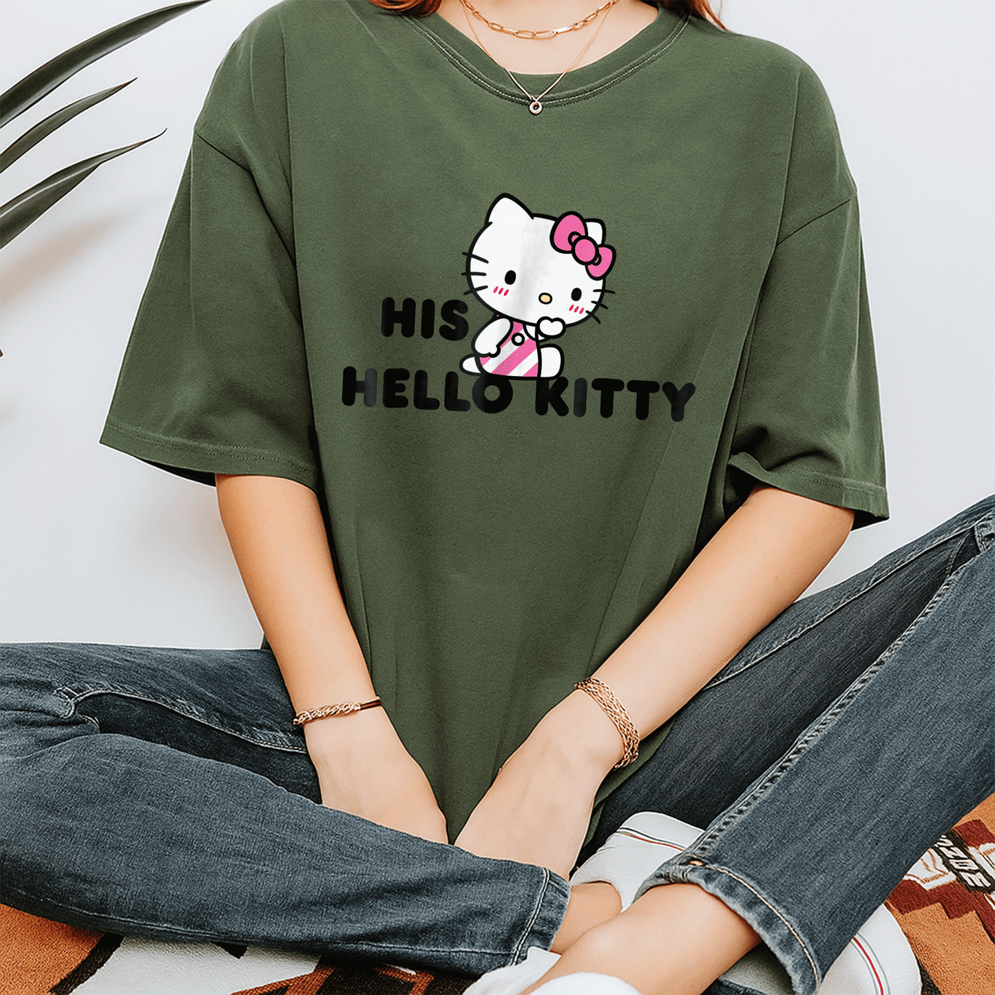 Cute Hello Kitty and Dear Daniel Couples Tee Shirt for Matching Outfits, Perfect for Romantic Dates and Sweet Memories - 7