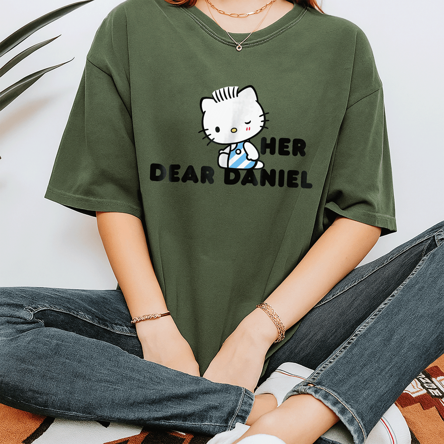 Cute Hello Kitty and Dear Daniel Couples Tee Shirt for Matching Outfits, Perfect Gift for Him and Her, Adorable Cartoon Design - 7