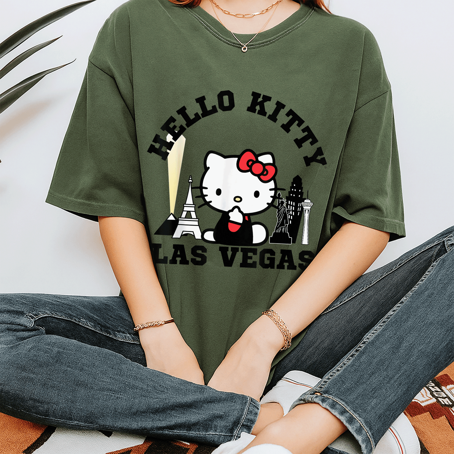 Cute Hello Kitty Viva Las Vegas Tee Shirt - Adorable Kitty Graphic Tee for Fun Lovers, Perfect for Trips or Casual Wear - 7