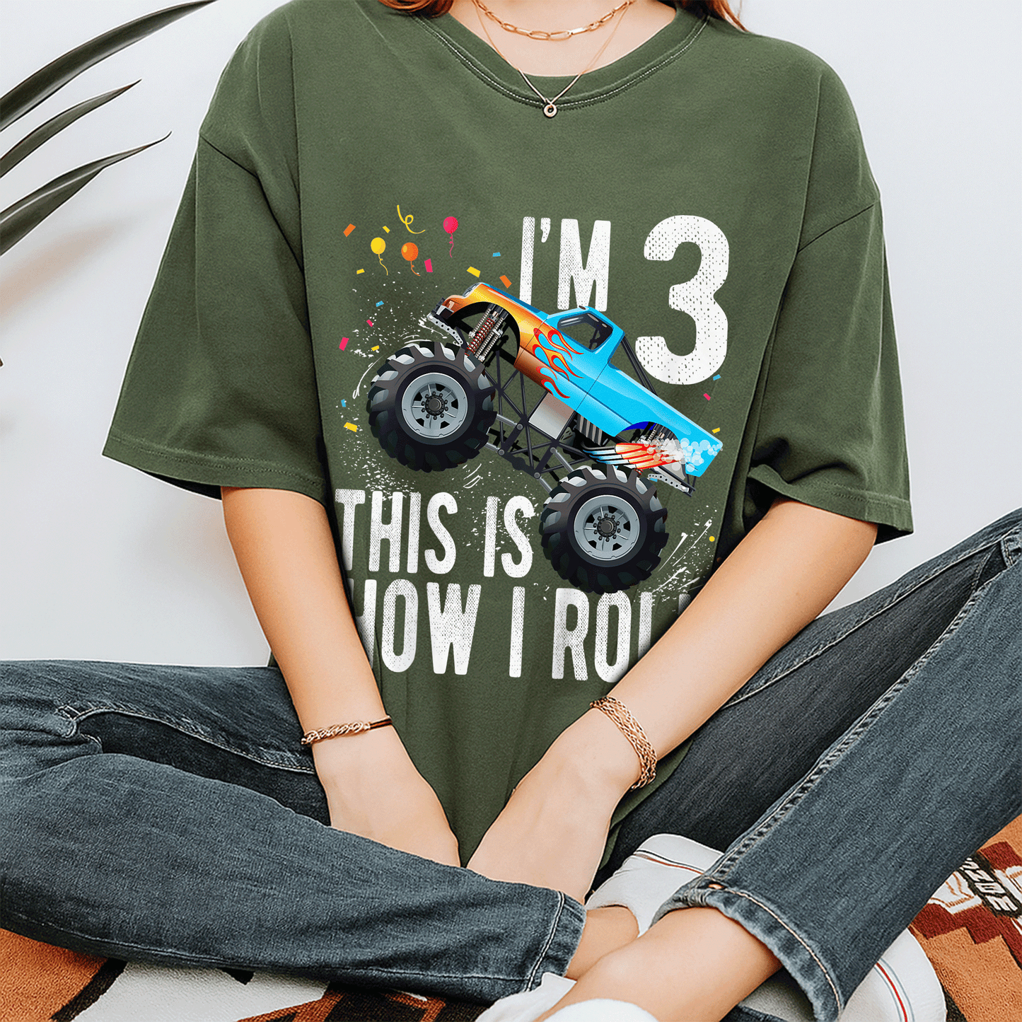 Cute Monster Truck Car T-Shirt for 3 Year Old Boys - Perfect 3rd Birthday Gift for Little Adventure Lovers! - 7