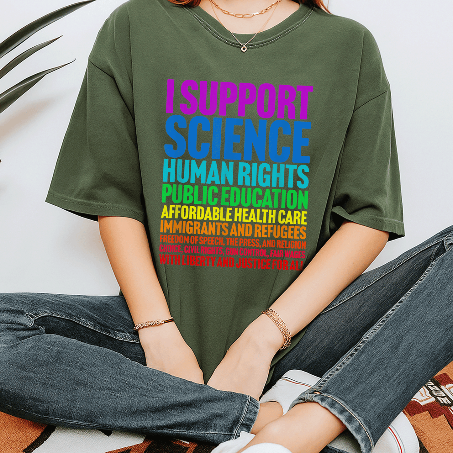 Shop the I Support Progressive Liberal Democratic Causes T-Shirt with Vibrant Design Perfect for Activists and Allies - 7
