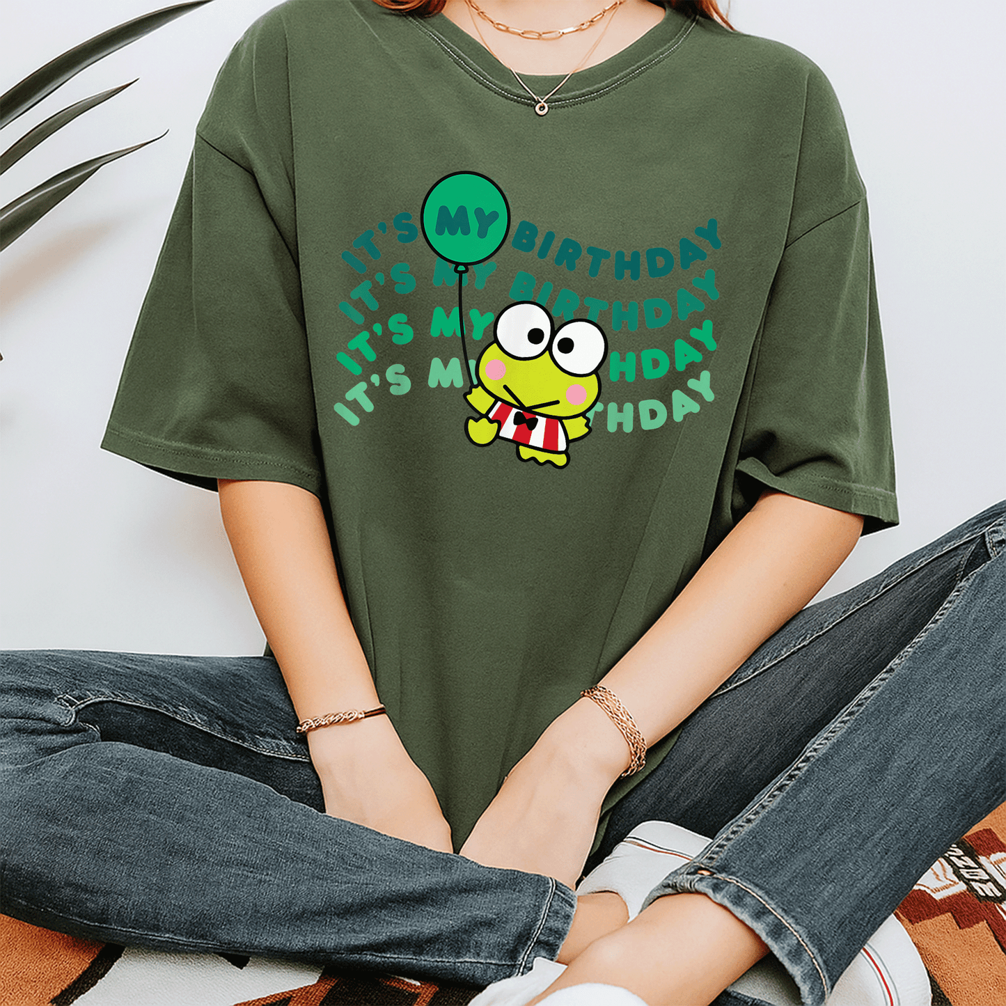 Cute Keroppi It's My Birthday T-Shirt for Kids | Fun Green Frog Design Perfect for Birthday Celebrations and Parties - 7