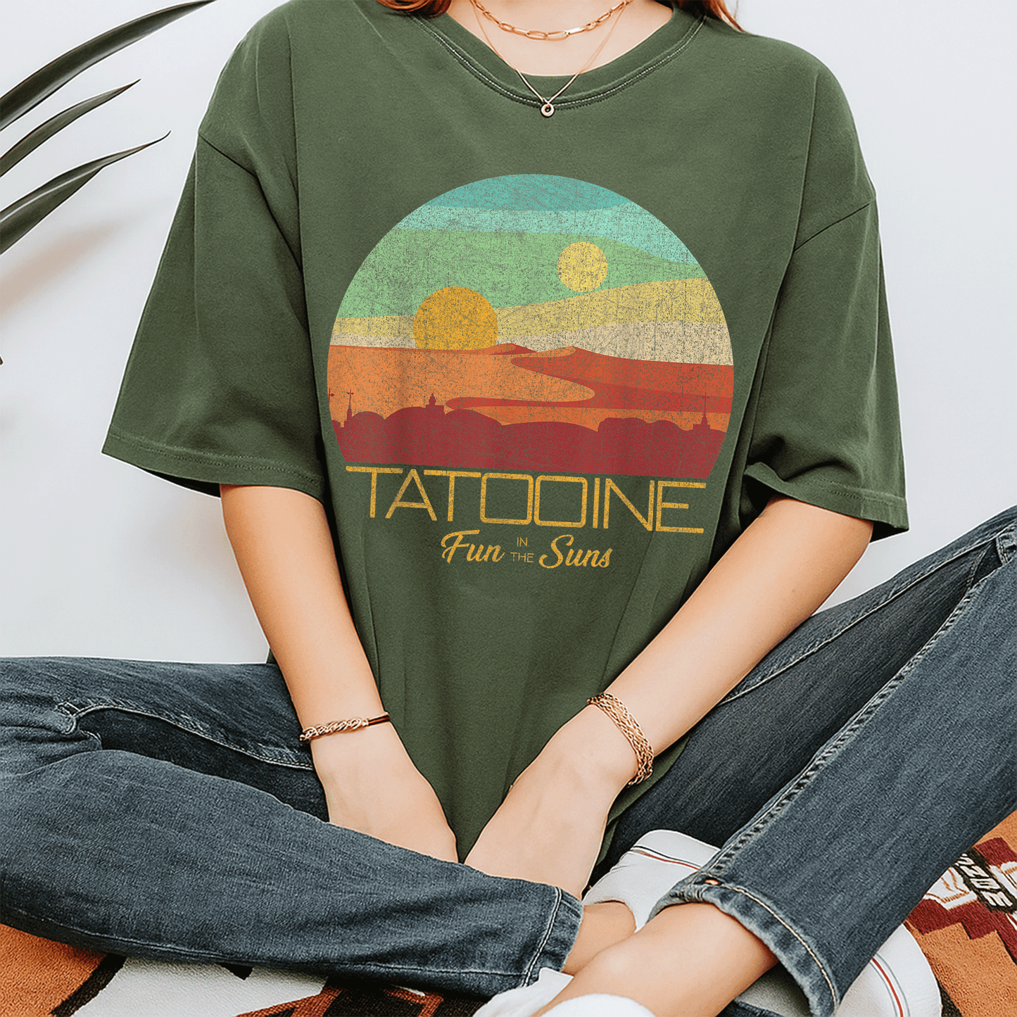 Star Wars Tatooine Postcard T-Shirt featuring Iconic Desert Landscape - Perfect Gift for Fans and Collectors - 7