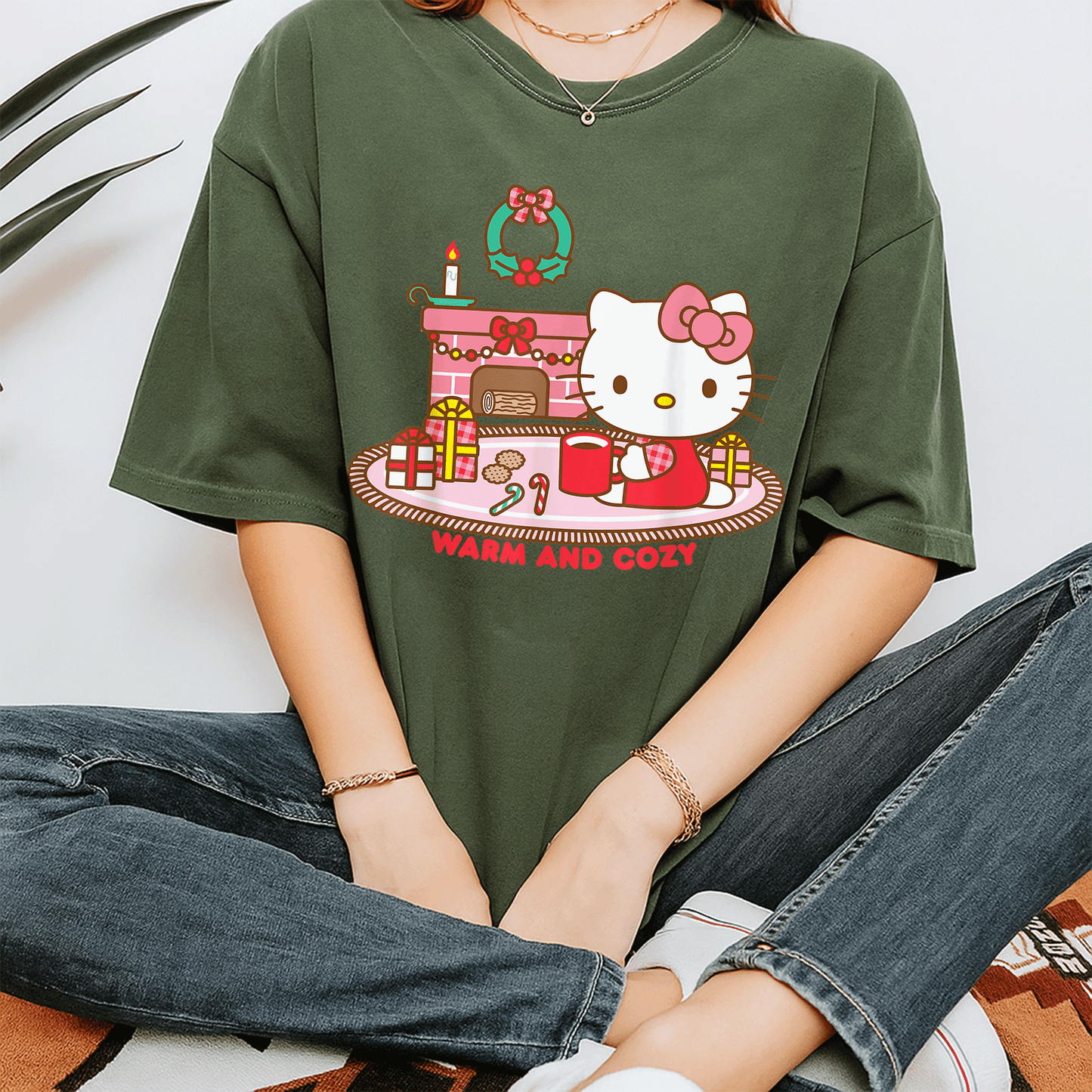 Cozy Up with Hello Kitty This Christmas - Cute and Comfortable Holiday T-Shirt for Festive Fun and Cheer - 7