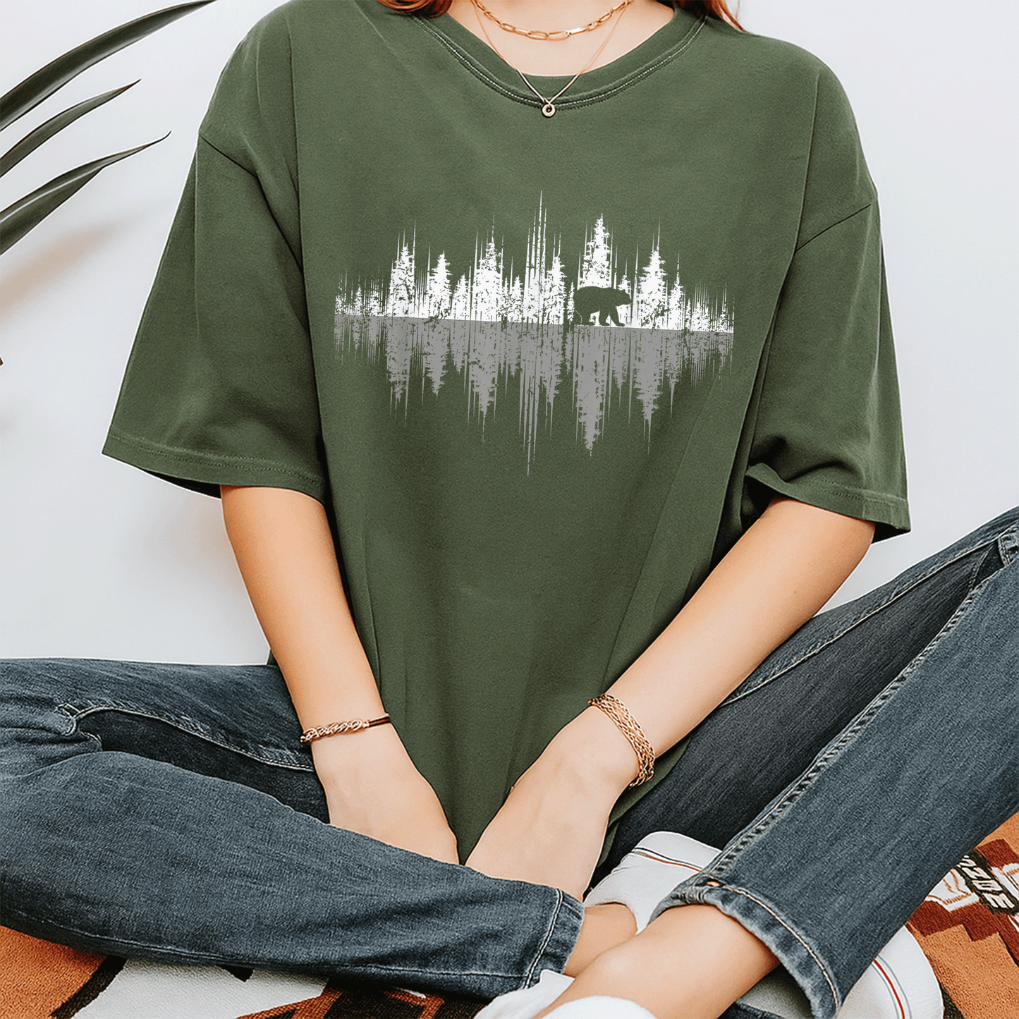 Nature-Inspired Bear Reflection T-Shirt for Wildlife Lovers - Outdoor Forest Scene Graphic Tee for Nature Enthusiasts - 7