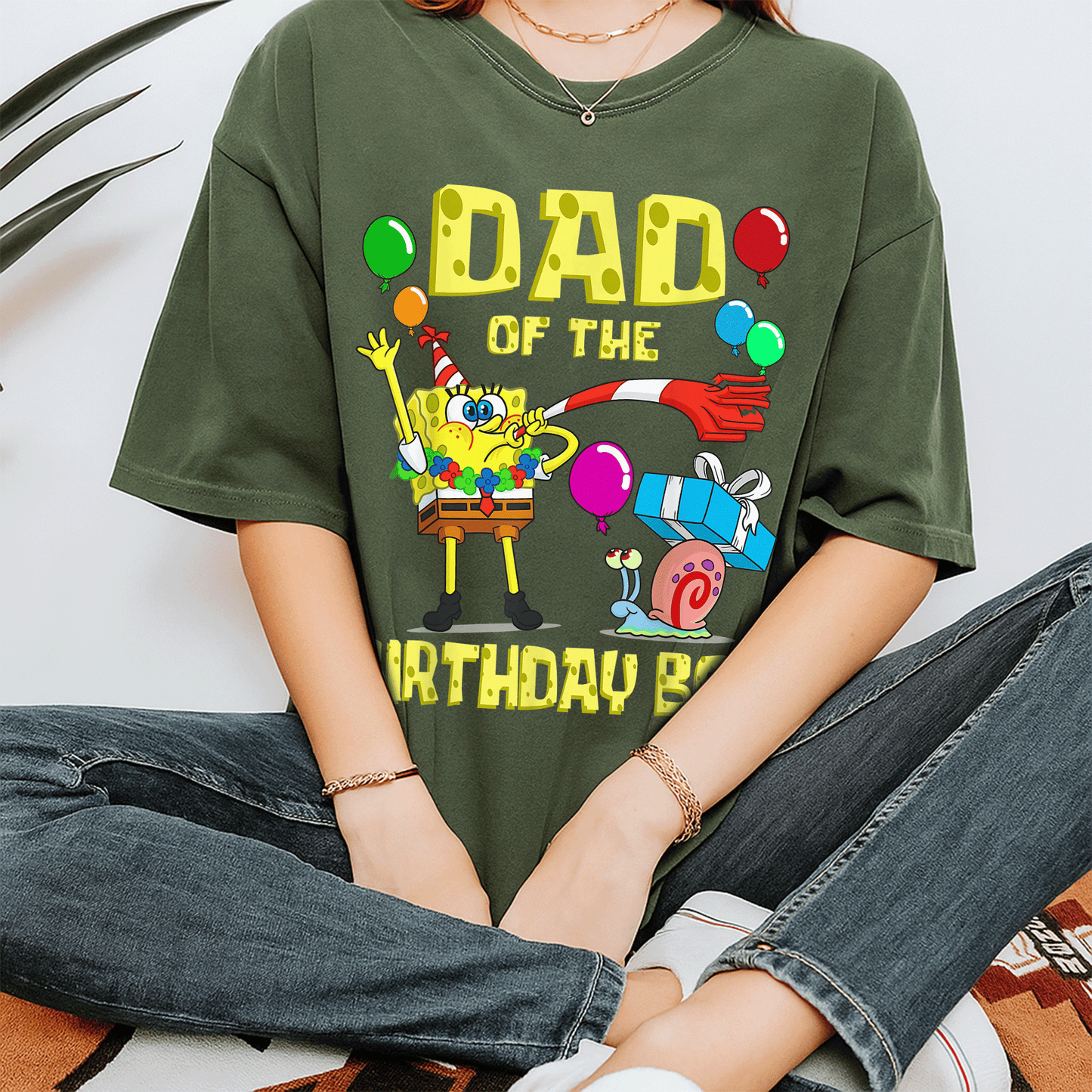 SpongeBob SquarePants Daddy of the Birthday Boy Theme Party T-Shirt for Fun Celebrations and Memorable Birthdays - 7