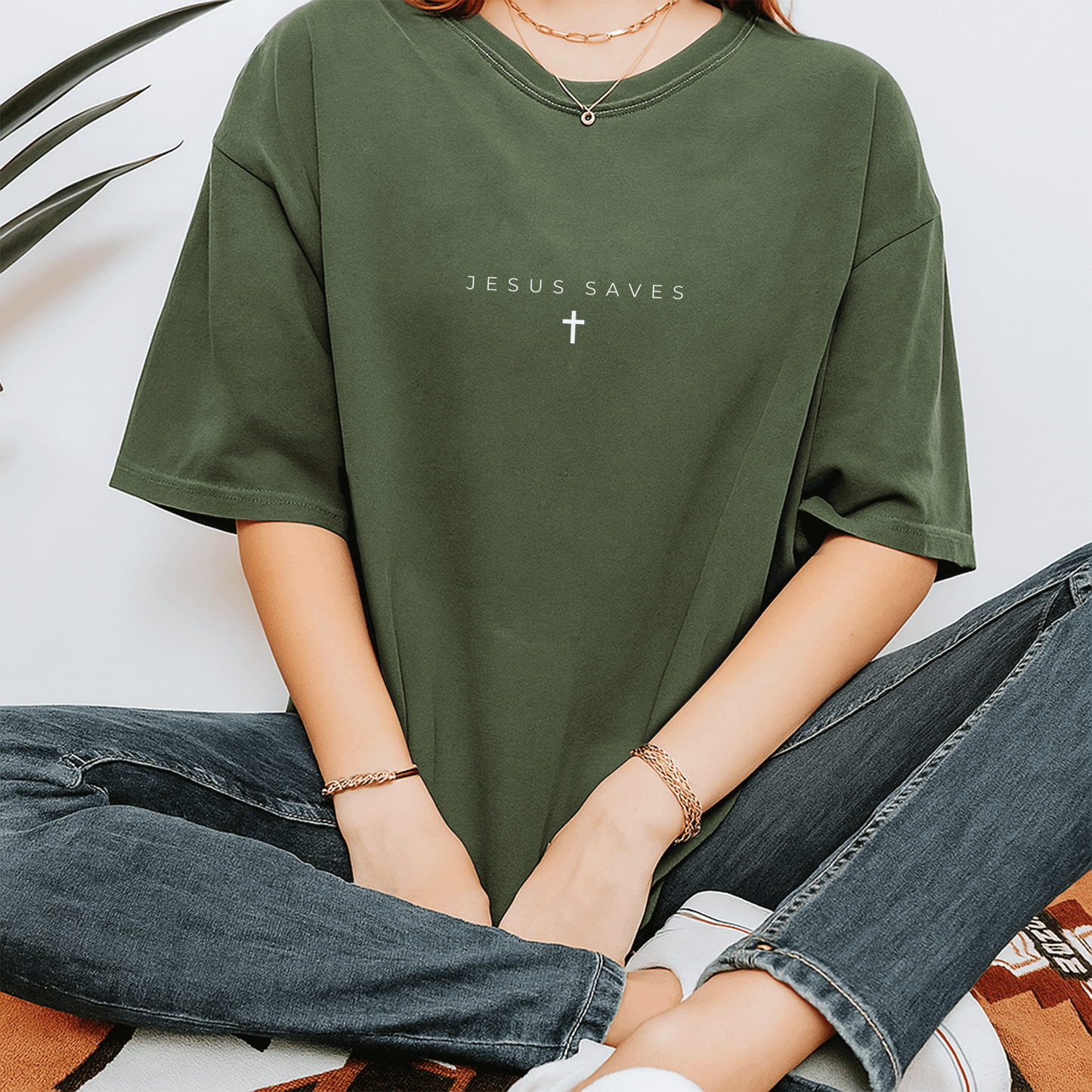 Subtle Jesus Saves Cross T-Shirt for Christians - Minimalist Religious Faith Apparel - Perfect Gift for Believers - 7