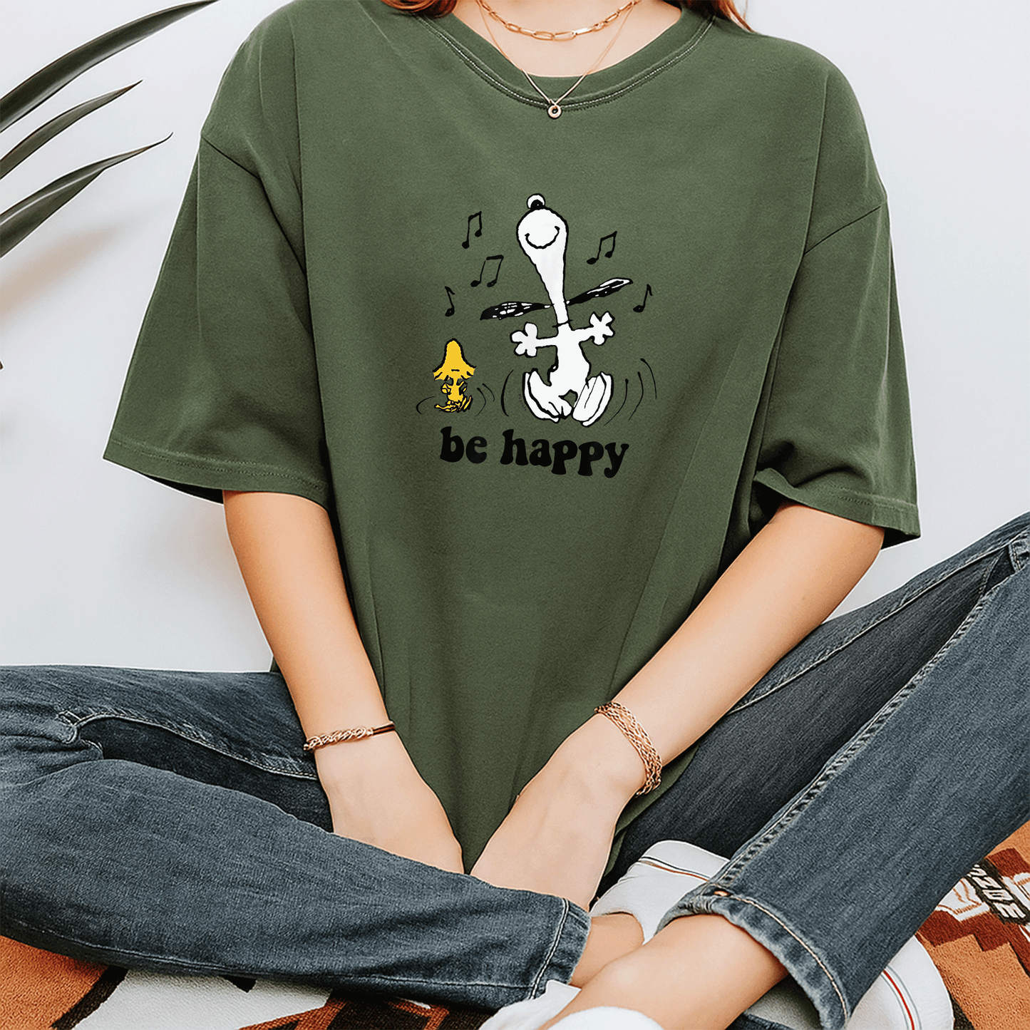 Peanuts Be Happy Dance T-Shirt Featuring Snoopy and Woodstock – Fun and Colorful Graphic Tee for Fans of All Ages - 7