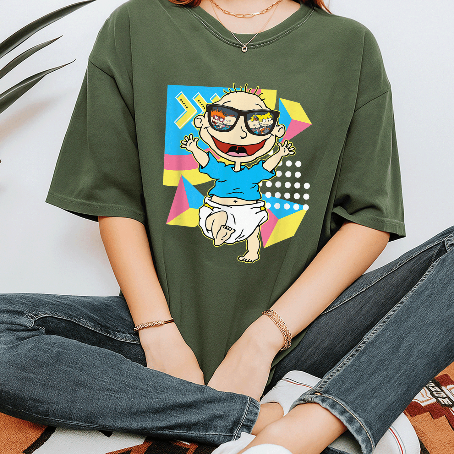 Mademark x Rugrats Tommy Pickles Sunglasses Reflection T-Shirt Perfect for Fans of Iconic 90s Cartoon Nostalgia and Style - 7