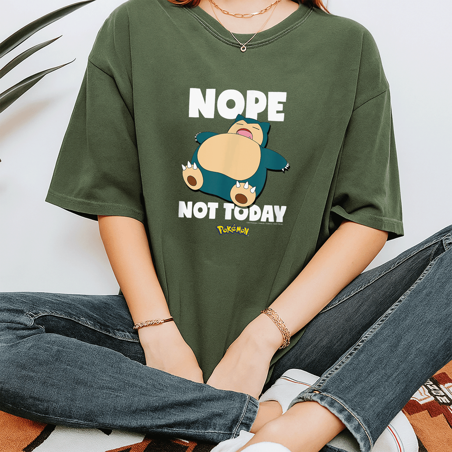 Cozy Pokémon Nope Not Today Snorlax T-Shirt: Fun Design Perfect for Fans Who Love to Chill and Relax in Style! - 7