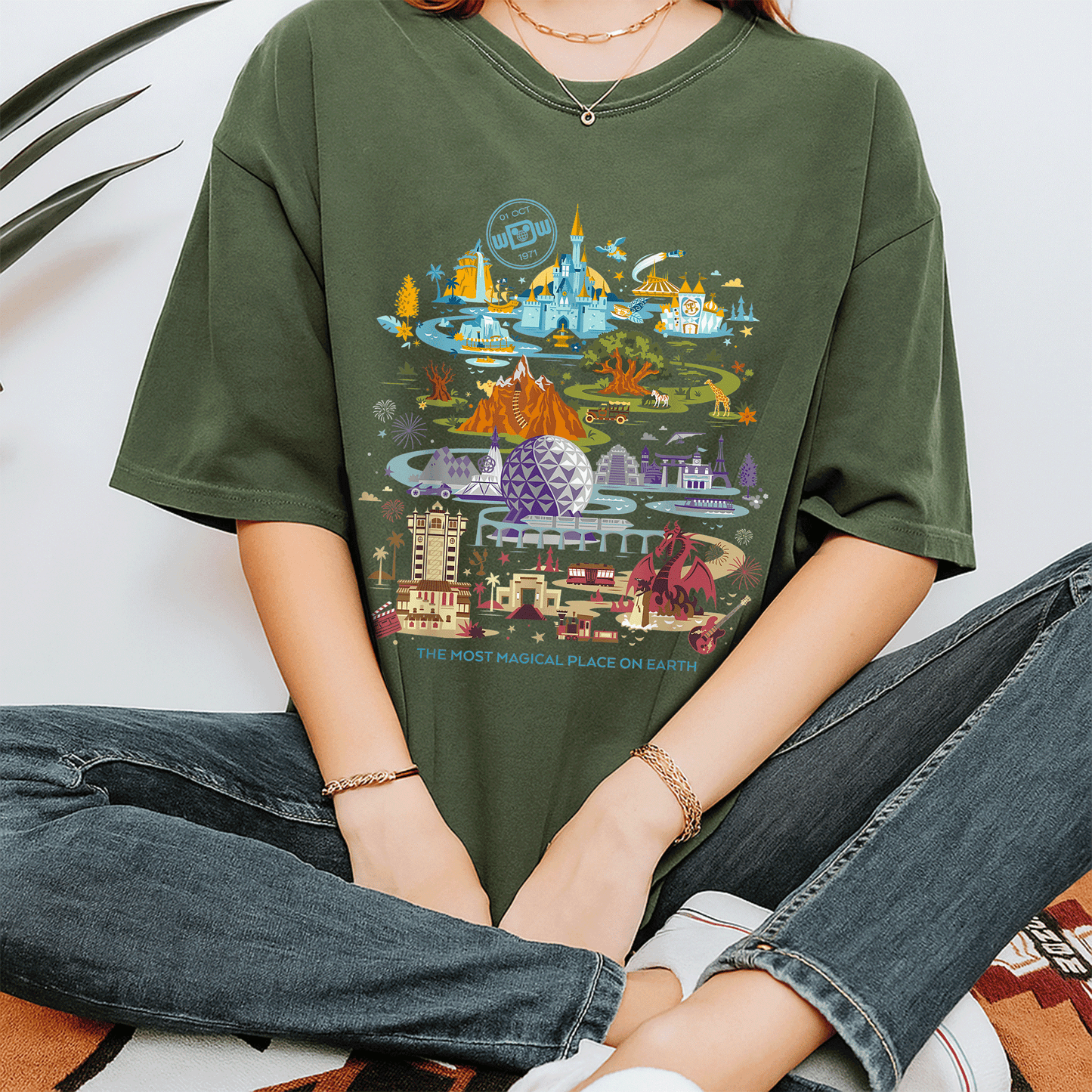 Celebrate Magic with the Disney Walt Disney World 50th Anniversary T-Shirt Featuring Iconic Characters and Vibrant Design - 7