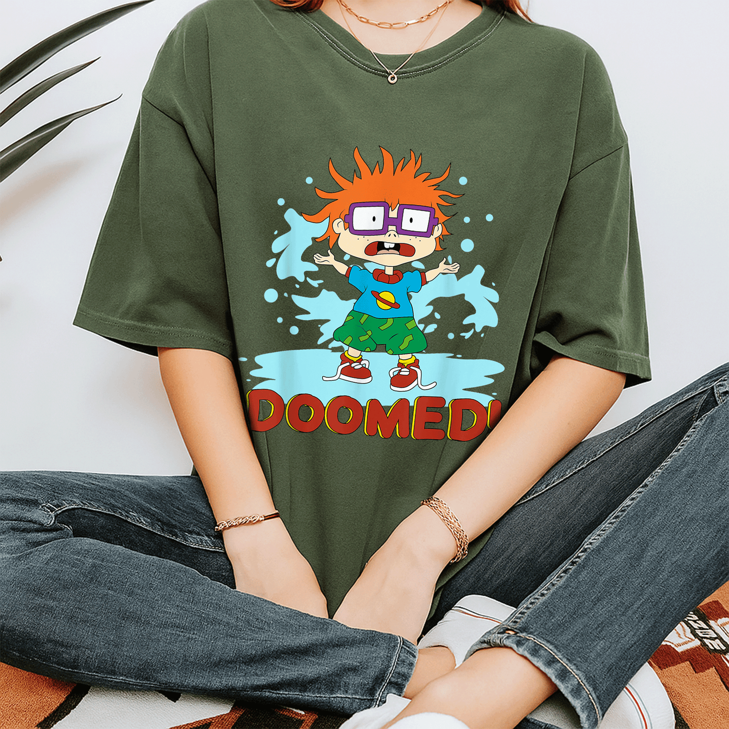 Mademark x Rugrats Chuckie T-Shirt - Fun and Colorful Cartoon Design for Nostalgic Fans of the Classic Show! - 7