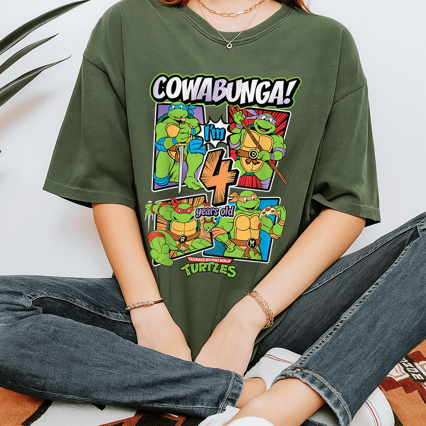 Cowabunga I'm 4 Years Old TMNT T-Shirt for Kids | Fun Teenage Mutant Ninja Turtles Birthday Tee | Perfect Gift for Little Fans - 7