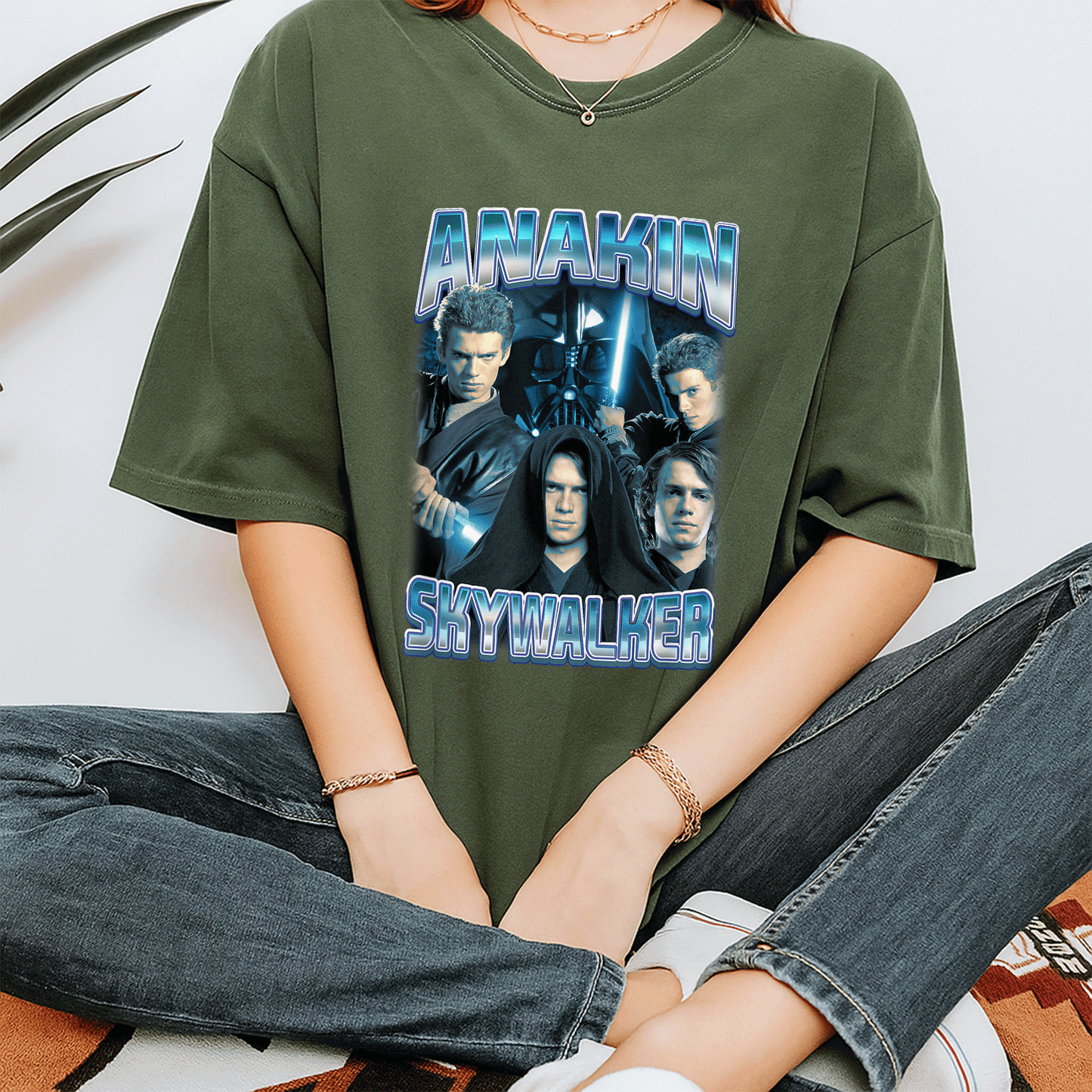 Star Wars Classic Anakin Skywalker Photo Collage Poster T-Shirt for Fans - Stylish Graphic Tee Celebrating Iconic Sith Lord - 7