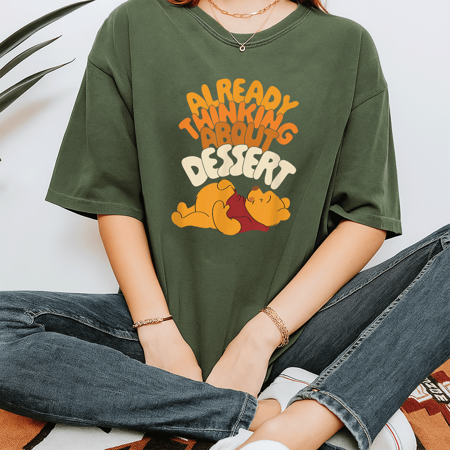 Cute Amazon Essentials Winnie the Pooh Thanksgiving T-Shirt Perfect for Dessert Lovers and Family Celebrations - 7