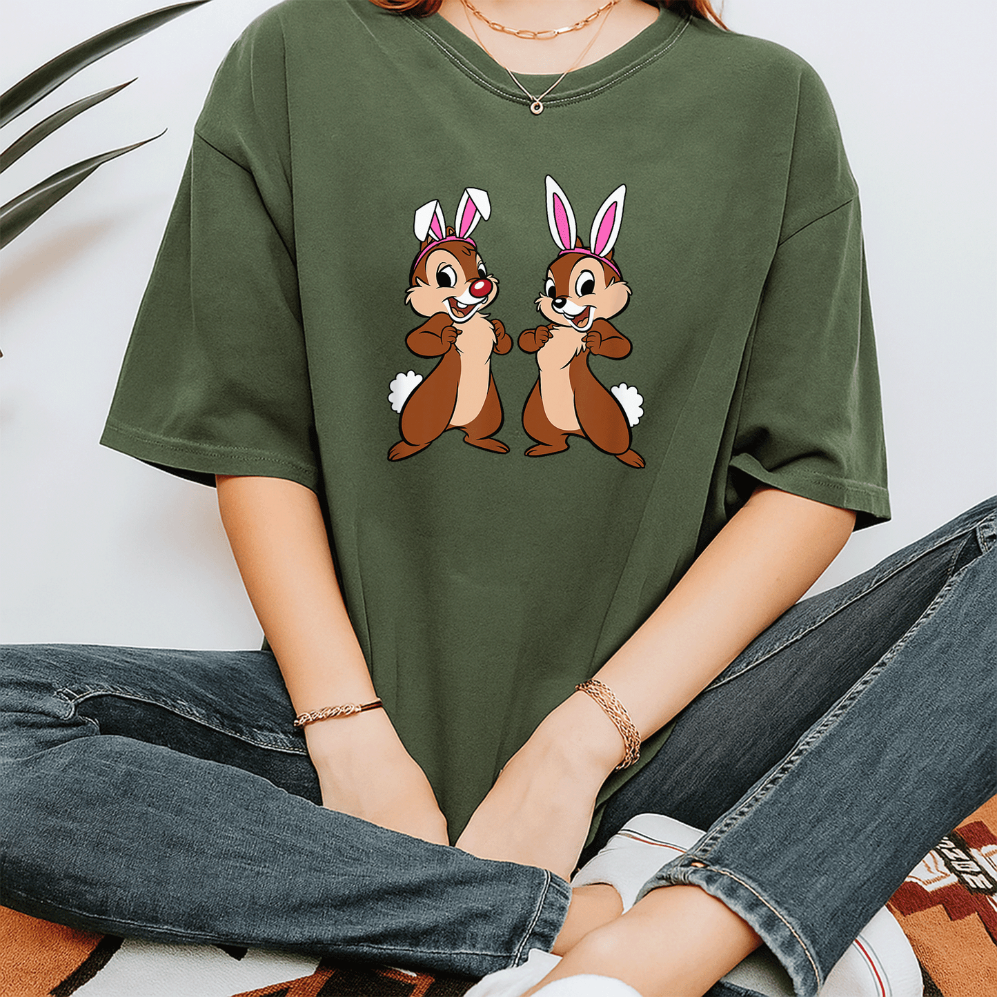 Cute Chip 'n' Dale Easter Bunny Ears T-Shirt from Amazon Essentials for Spring Celebrations and Family Fun - 7