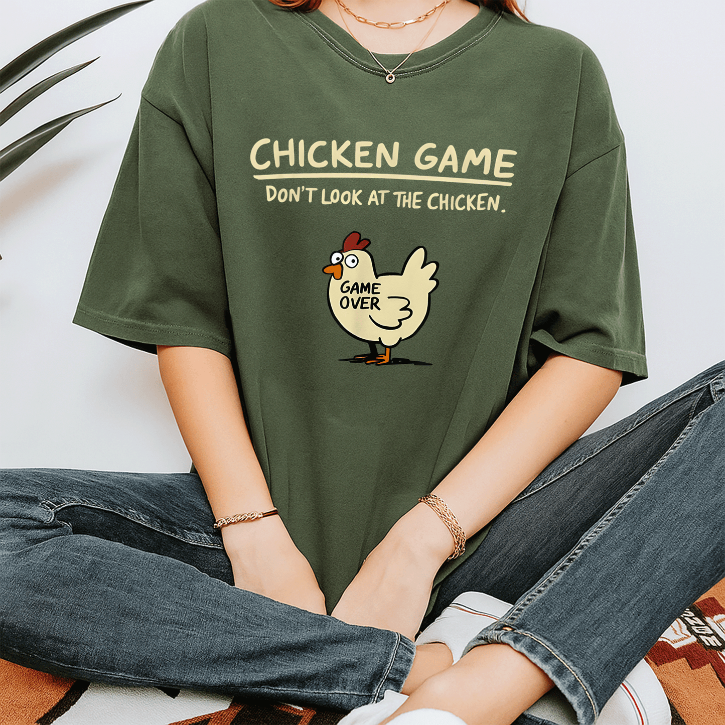 Funny Chicken Don't Look At The Chicken T-Shirt for Gamers – Quirky Graphic Tee for Poultry Lovers and Game Enthusiasts - 7