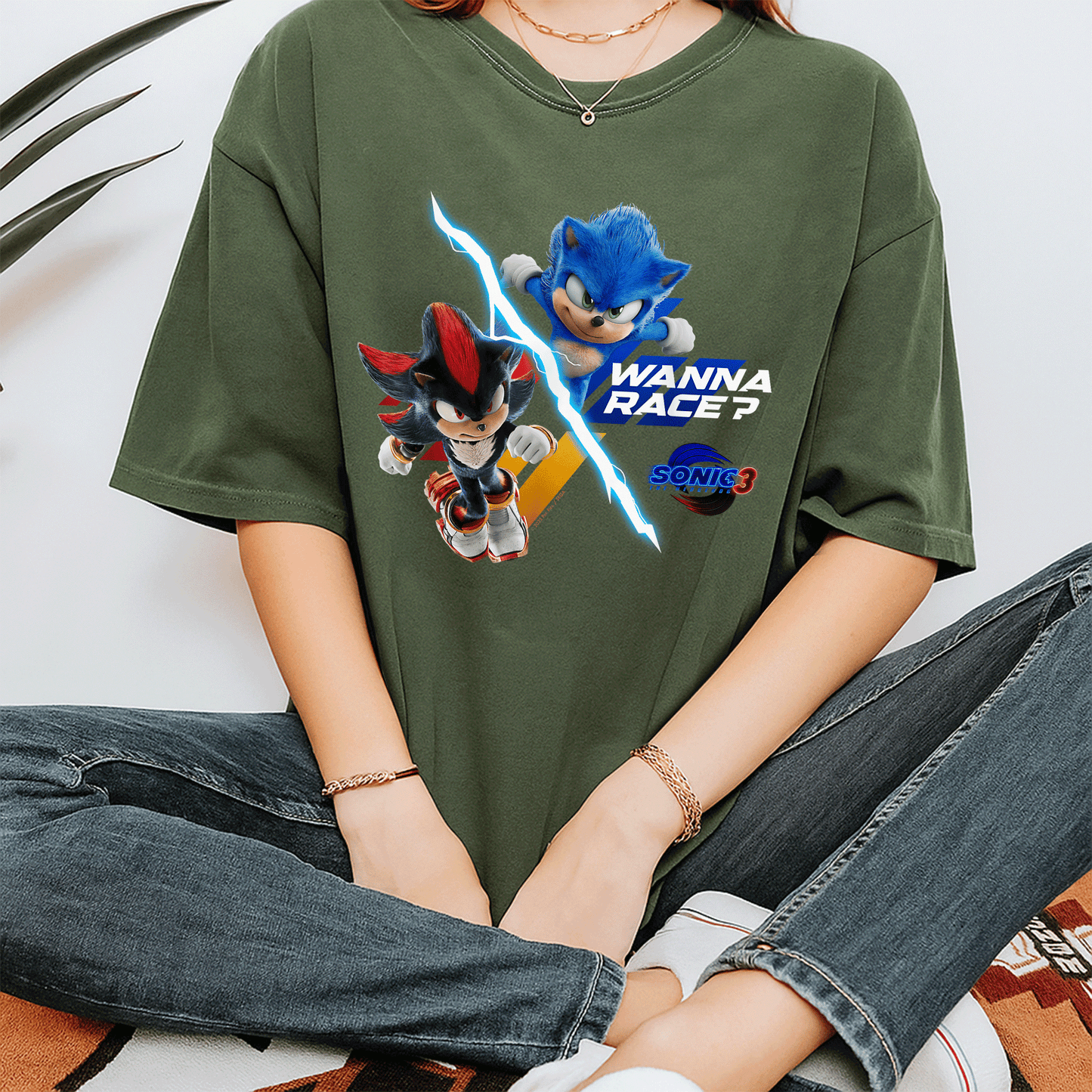 Sonic the Hedgehog 3 Wanna Race T-Shirt for Gamers – Fun & Stylish Graphic Tee Featuring Iconic Racing Design - 7