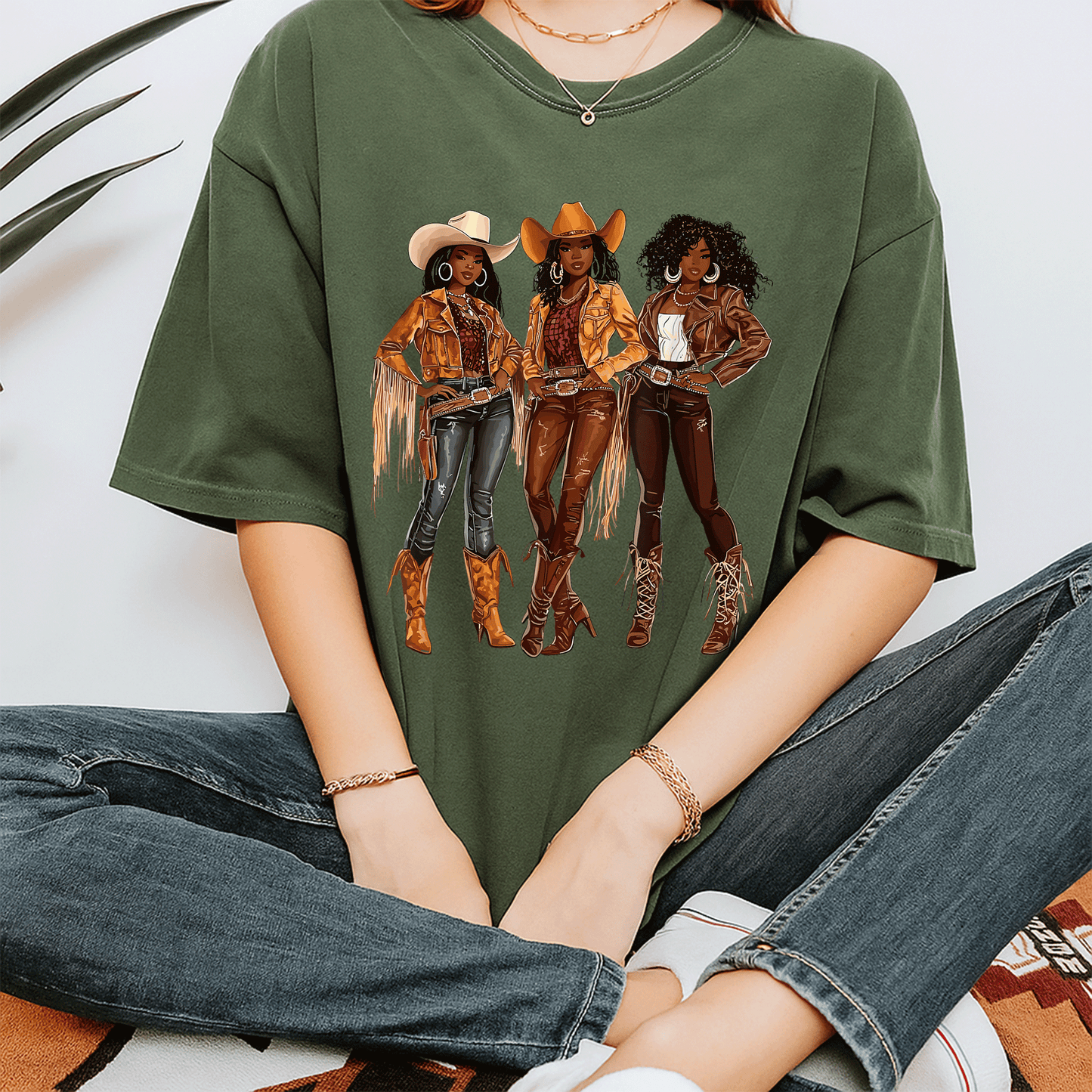 Stylish Black African American Cowgirl T-Shirt for Rodeo Fans in Western Country Texas - Perfect for All Occasions! - 7