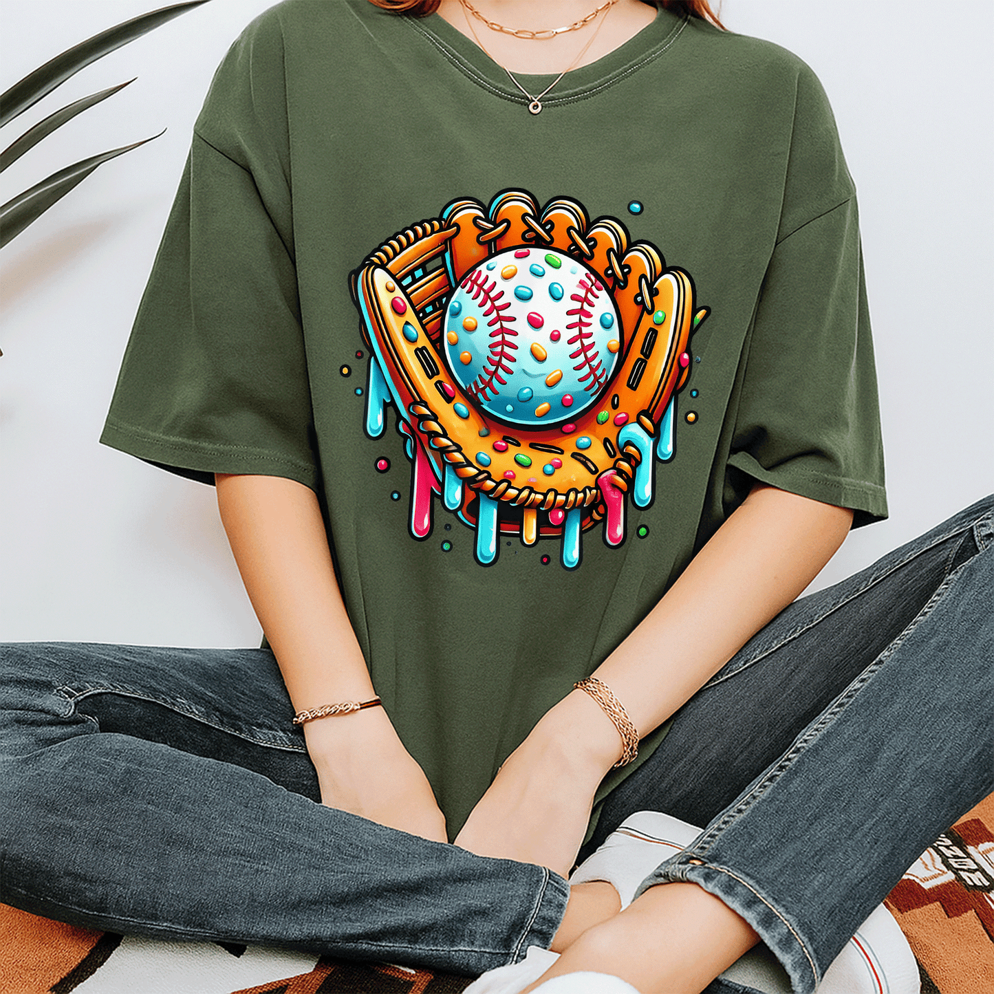 Cool Ice Cream Drip Baseball Graphic T-Shirt for Boys | Fun and Unique Design Perfect for Summer Play and Sports Activities - 7