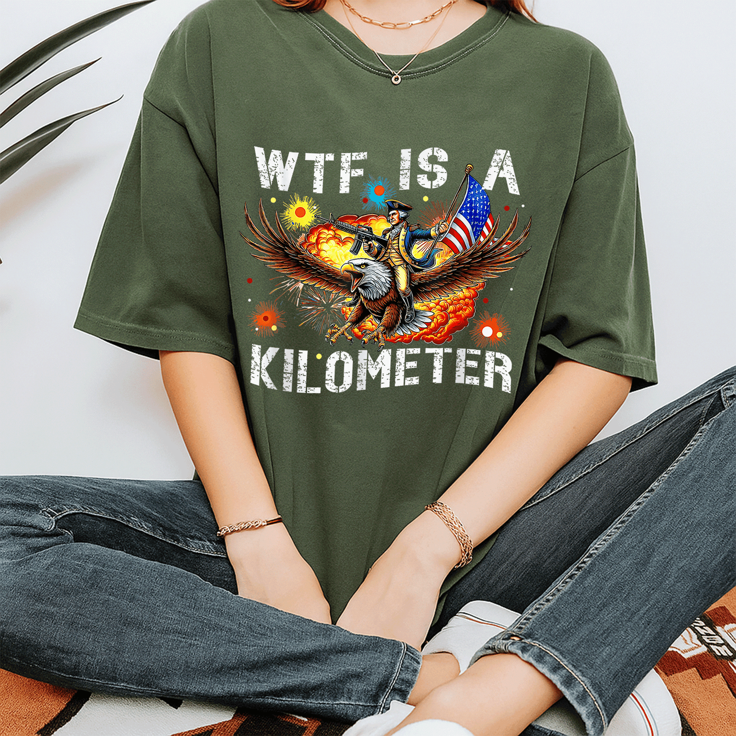 Retro WTF Is A Kilometer Funny Patriotic American Freedom T-Shirt for Proud Americans, Perfect Gift for Freedom Lovers and Road Trip Enthusiasts - 7