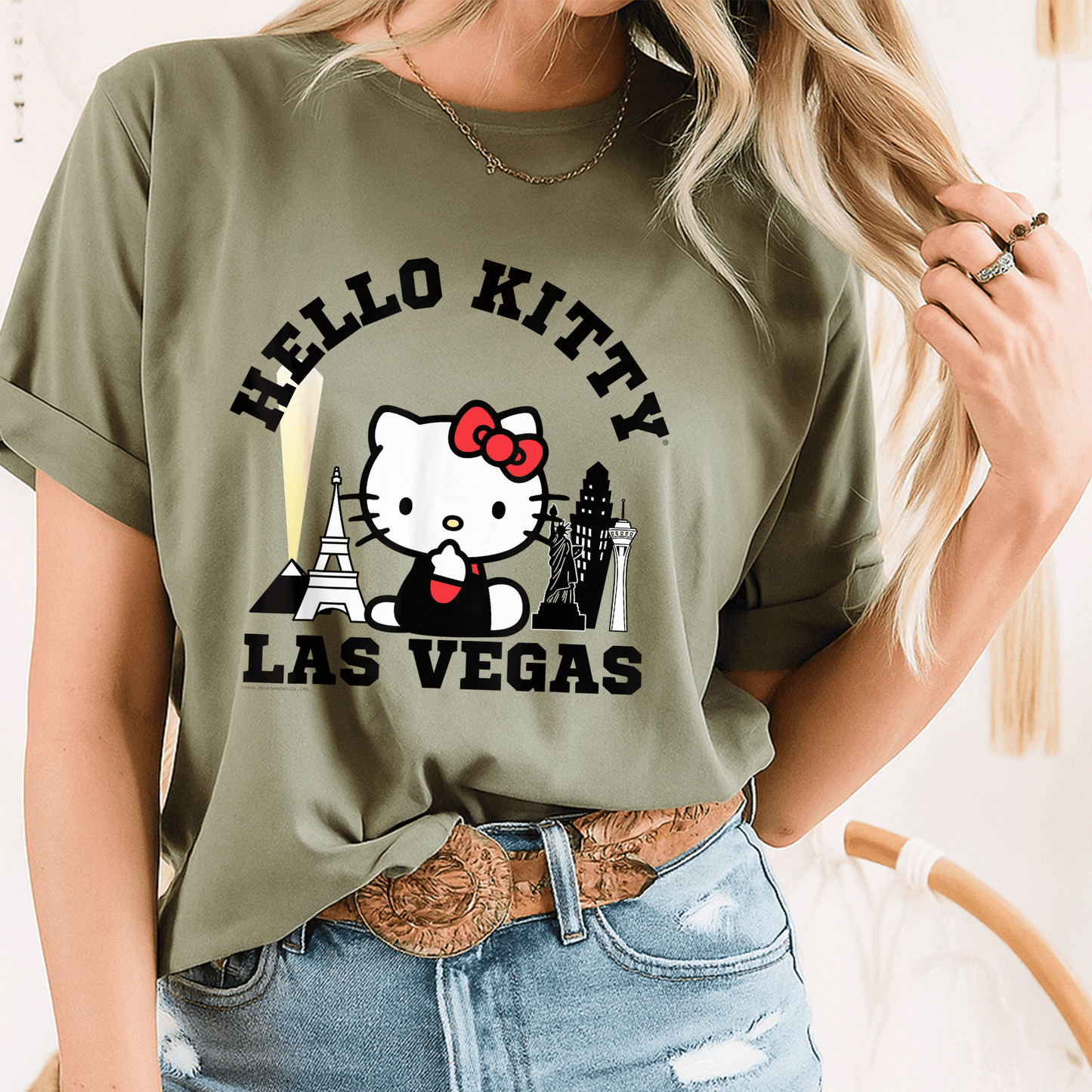 Cute Hello Kitty Viva Las Vegas Tee Shirt - Adorable Kitty Graphic Tee for Fun Lovers, Perfect for Trips or Casual Wear - 8