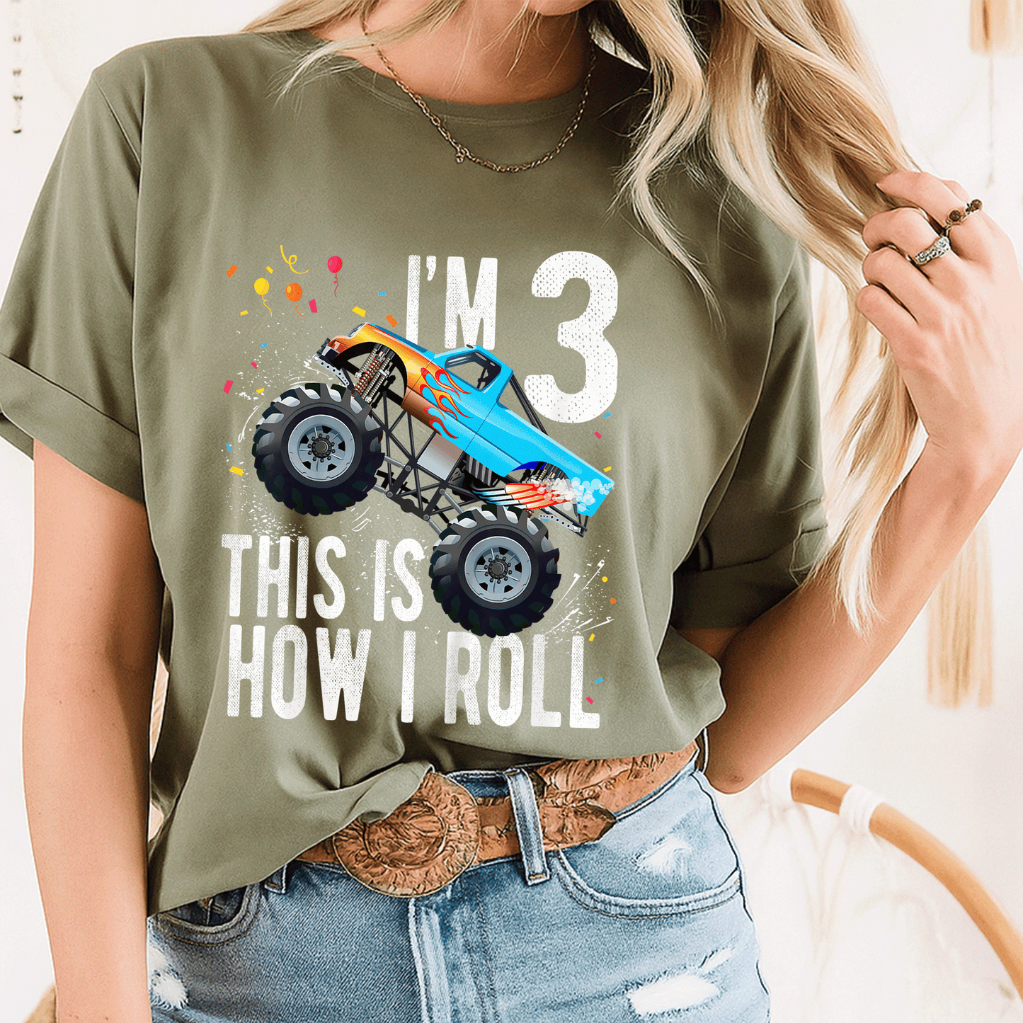 Cute Monster Truck Car T-Shirt for 3 Year Old Boys - Perfect 3rd Birthday Gift for Little Adventure Lovers! - 8
