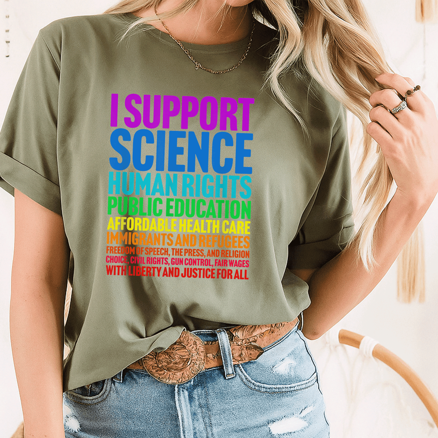 Shop the I Support Progressive Liberal Democratic Causes T-Shirt with Vibrant Design Perfect for Activists and Allies - 8