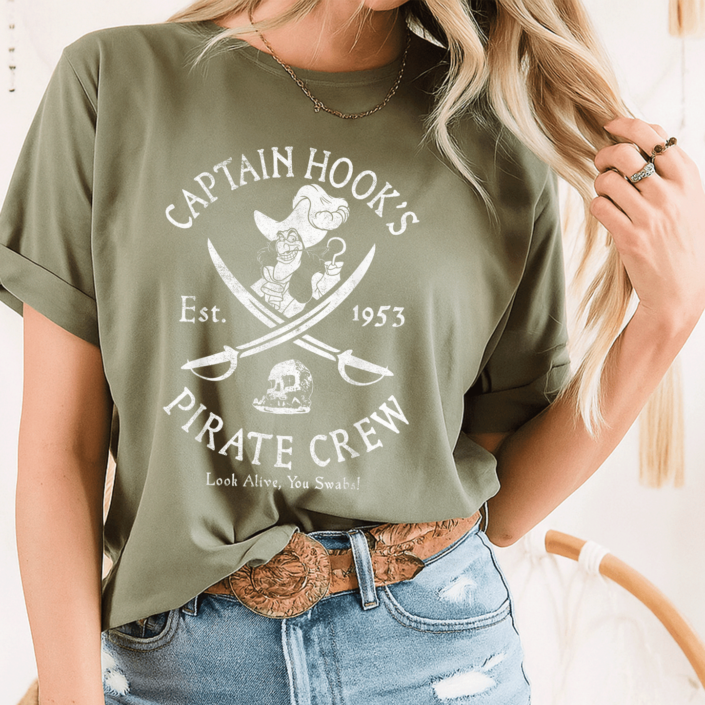 Disney Villains Captain Hook Pirate Crew Established 1953 Logo T-Shirt for Fans of Classic Animation and Adventure - 8