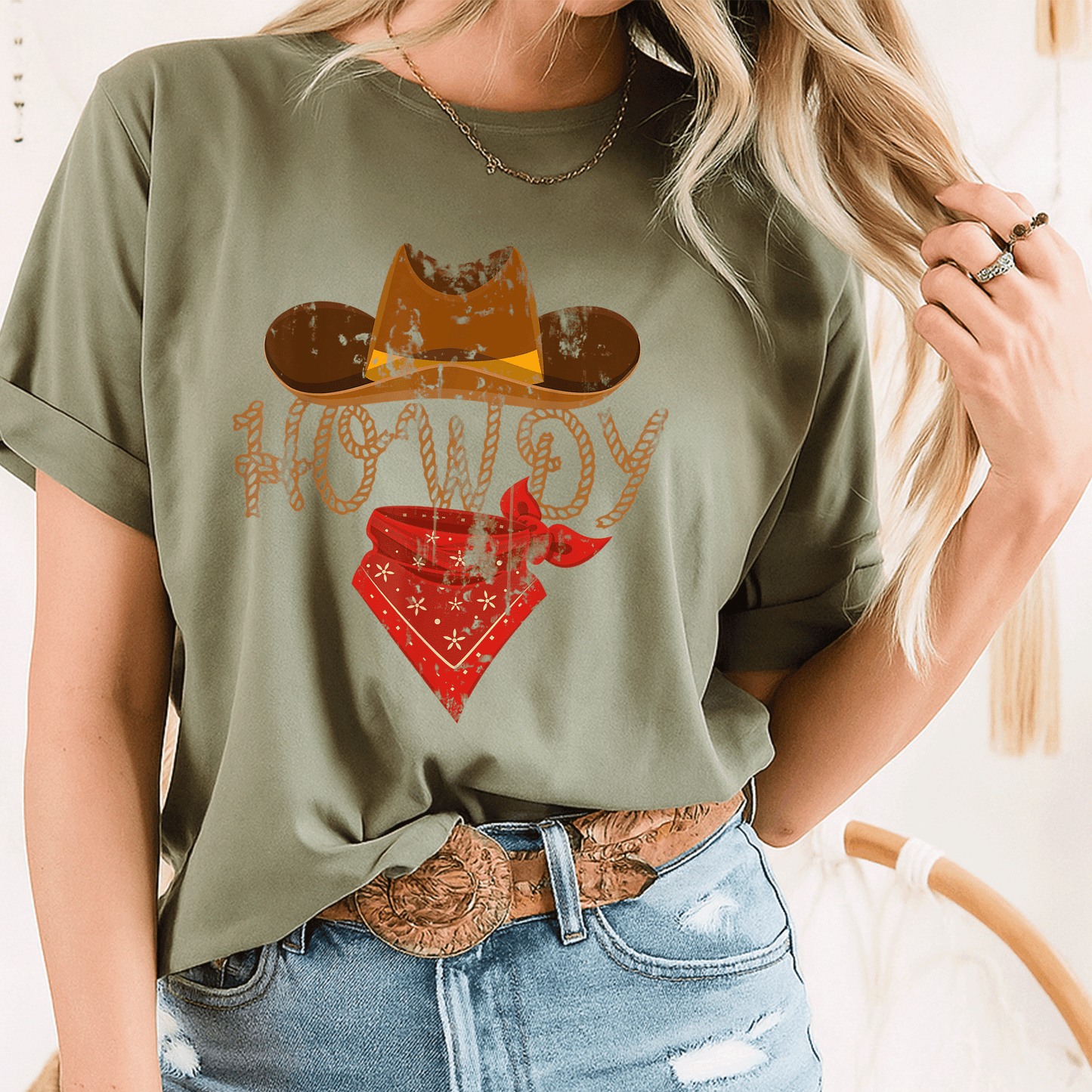 Howdy Cowboy T-Shirt for Men and Women Featuring a Fun Western Graphic, Perfect for Casual Wear and Country Lovers - 8