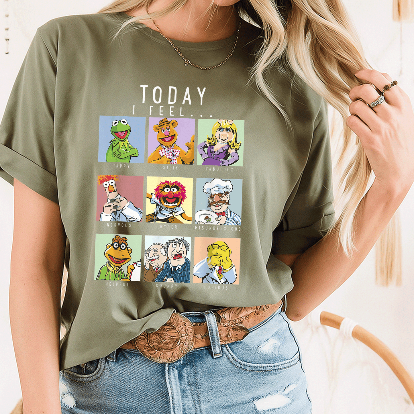 Disney The Muppets Today I Fell Box Up T-Shirt for Fun Lovers, Featuring Iconic Characters in Vibrant Graphic Design - 8