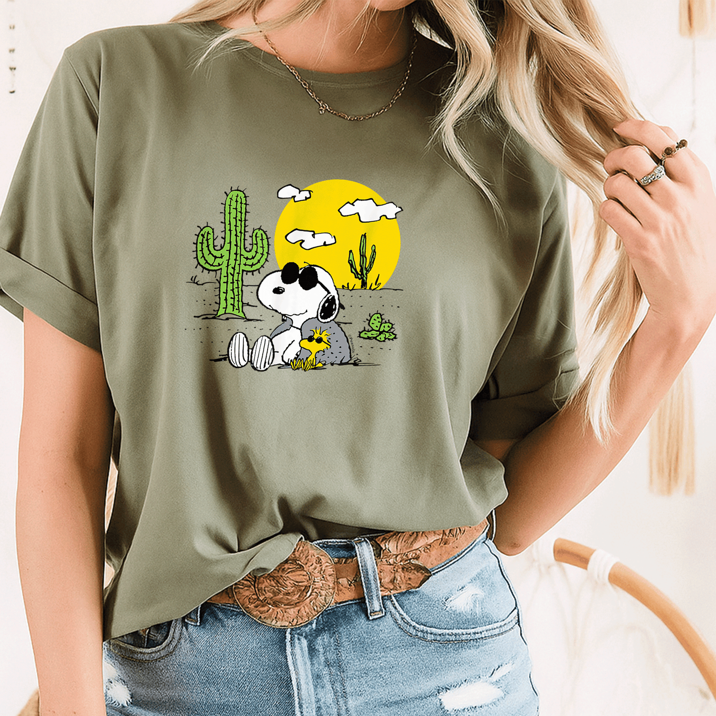 Snoopy and Woodstock Summer Adventure T-Shirt - Fun Peanuts Desert Graphic Tee for Fans of Classic Comics and Iconic Characters - 8