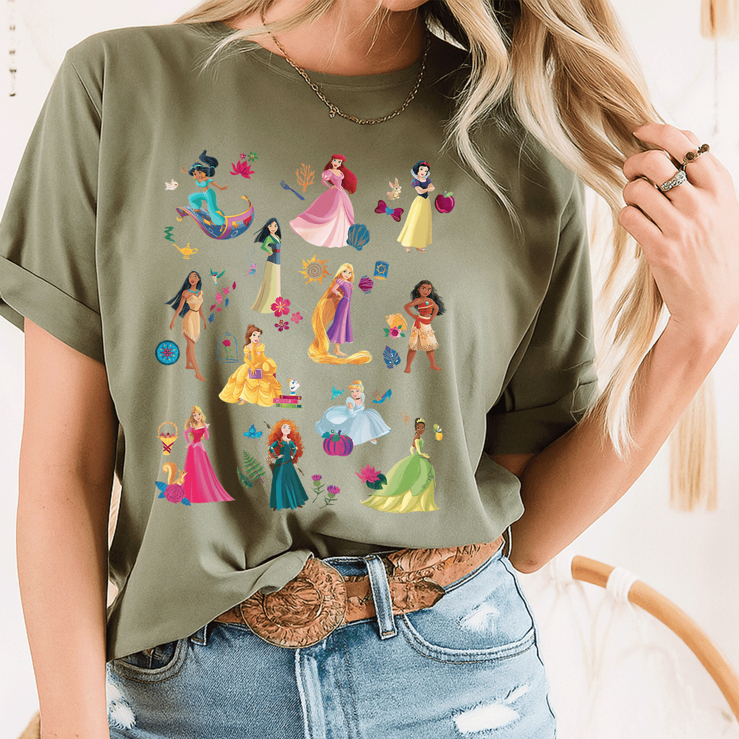 Disney Princess Magical Print T-Shirt for Girls Featuring Enchanting Designs of Beloved Characters - Perfect for Everyday Adventure - 8