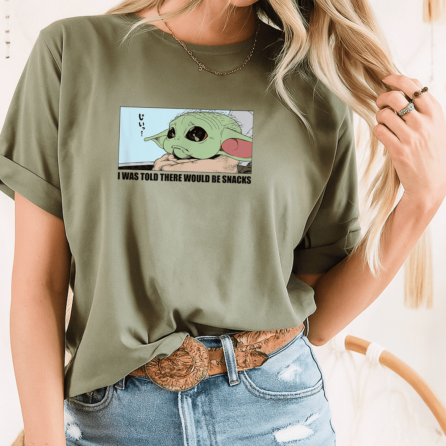 Cute Grogu Wants Snacks T-Shirt from Amazon Essentials The Mandalorian – Adorable Graphic Tee for Star Wars Fans and Collectors - 8