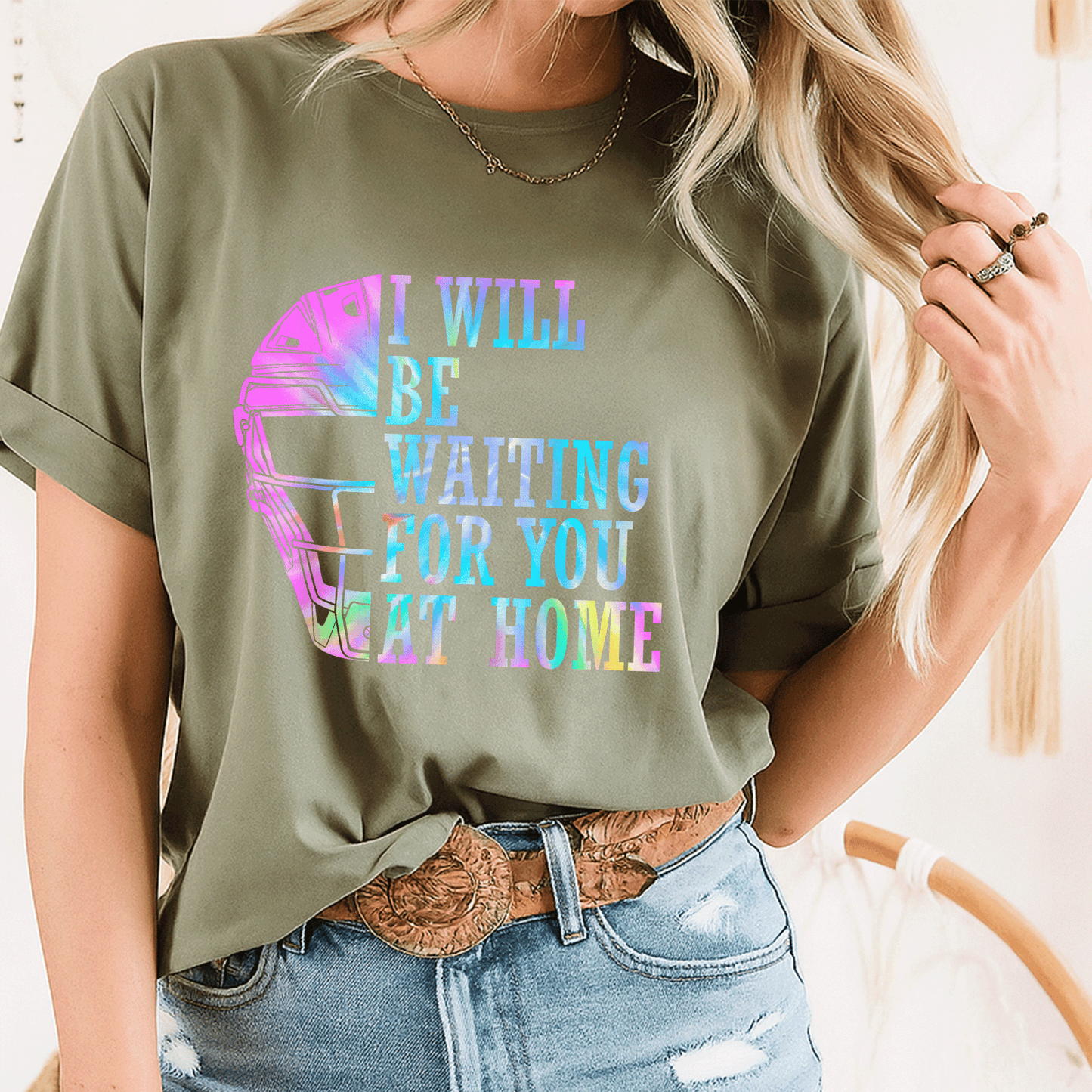 Cute I Will Be Waiting For You At Home Softball Catcher T-Shirt for Softball Lovers - Perfect Gift for Athletes and Fans - 8