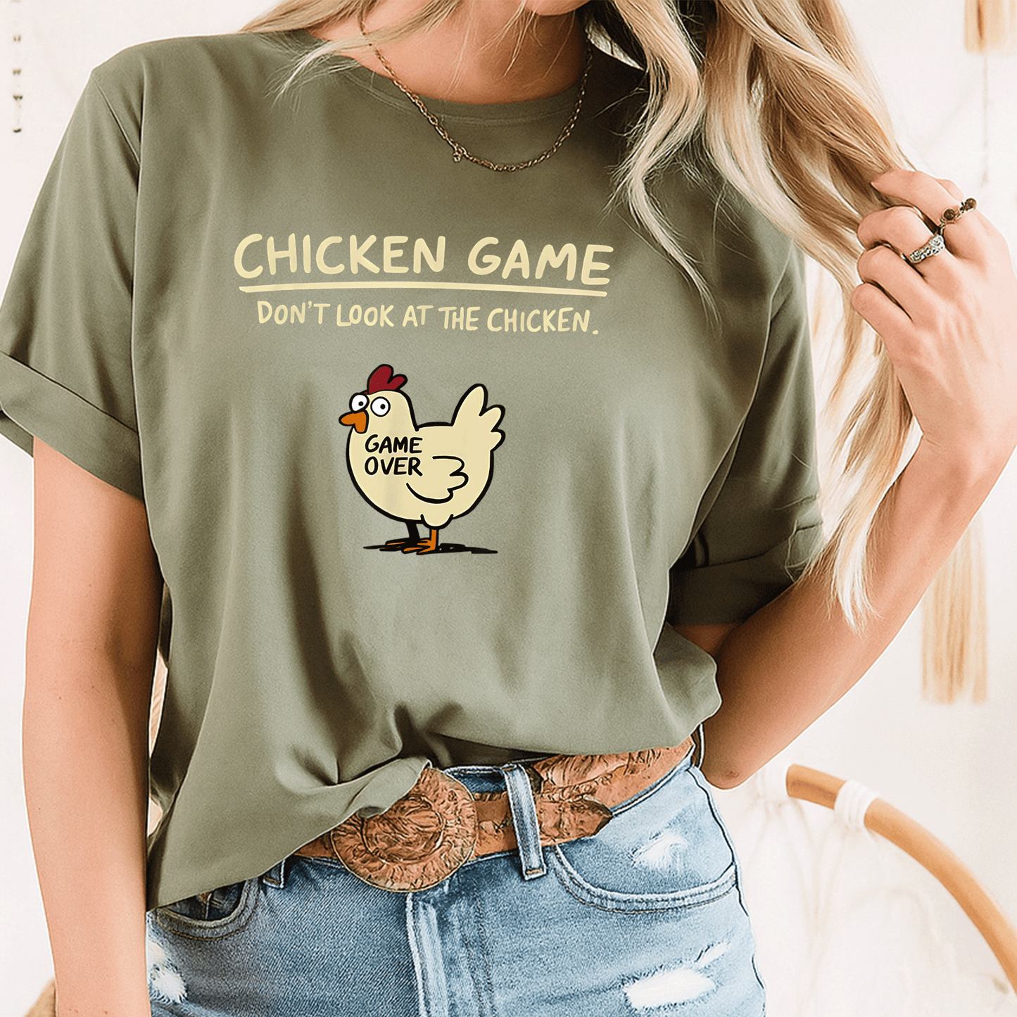 Funny Chicken Don't Look At The Chicken T-Shirt for Gamers – Quirky Graphic Tee for Poultry Lovers and Game Enthusiasts - 8