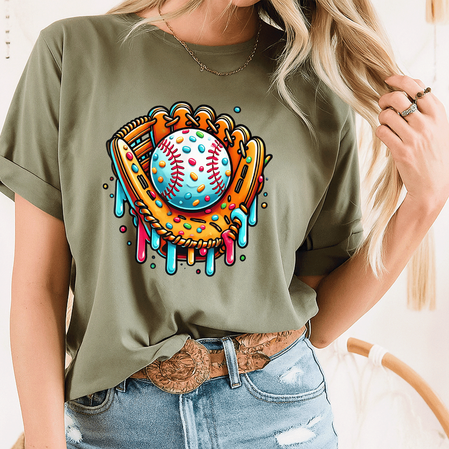 Cool Ice Cream Drip Baseball Graphic T-Shirt for Boys | Fun and Unique Design Perfect for Summer Play and Sports Activities - 8